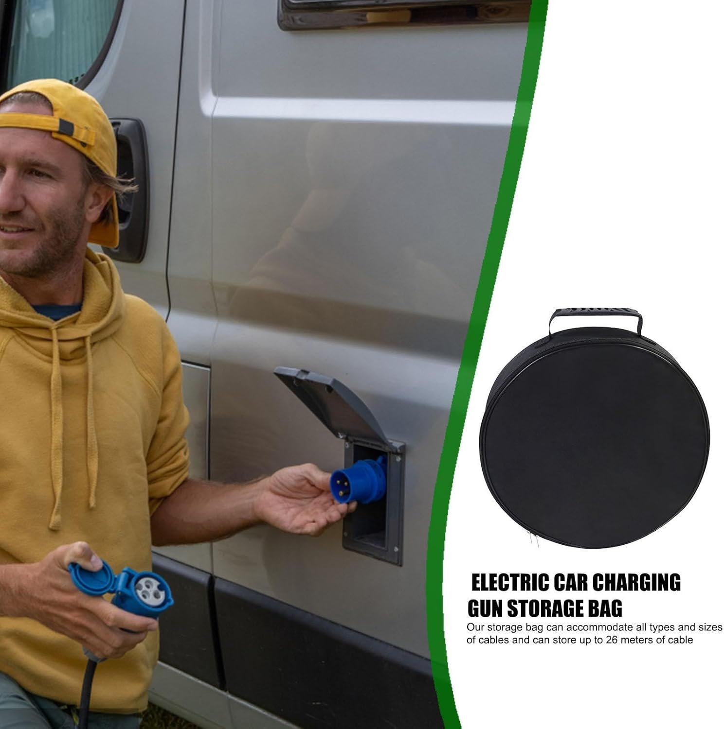 Automotive Jumper Cable Pouch - Excellent Charging Cables Bag, Extension Cable Storage Bag | Organized Car Jumper Cable, Fire Retardant Car Charging Jumper Cables Bag for Extension Charging Cables image number 4