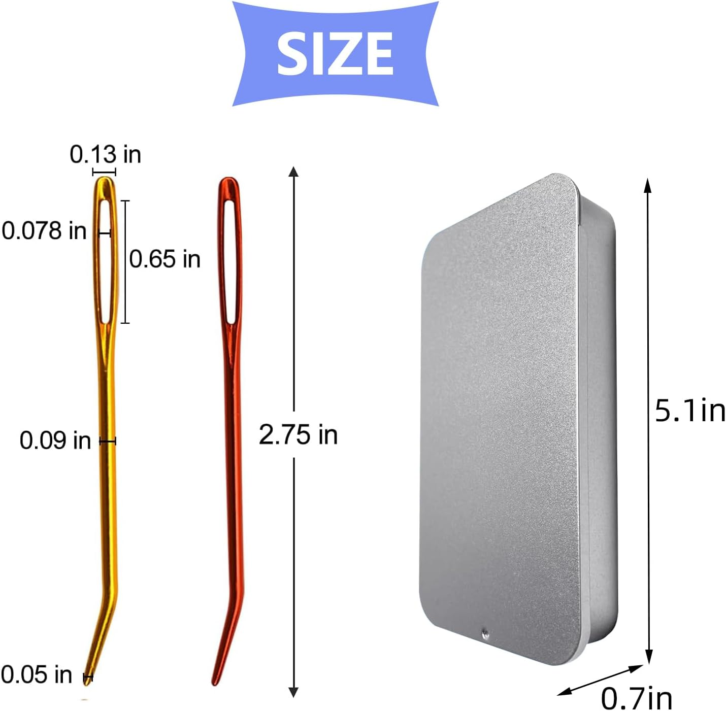 10Pcs Yarn Darning Tapestry Needle,Large Big Eye Weaving Needle for Tapestry,Blunt Yarn Needles,Bent Tip Embroidery Needles,Weaving,Sewing Wool,Darning,Knitting Crochet with Iron Box image number 2