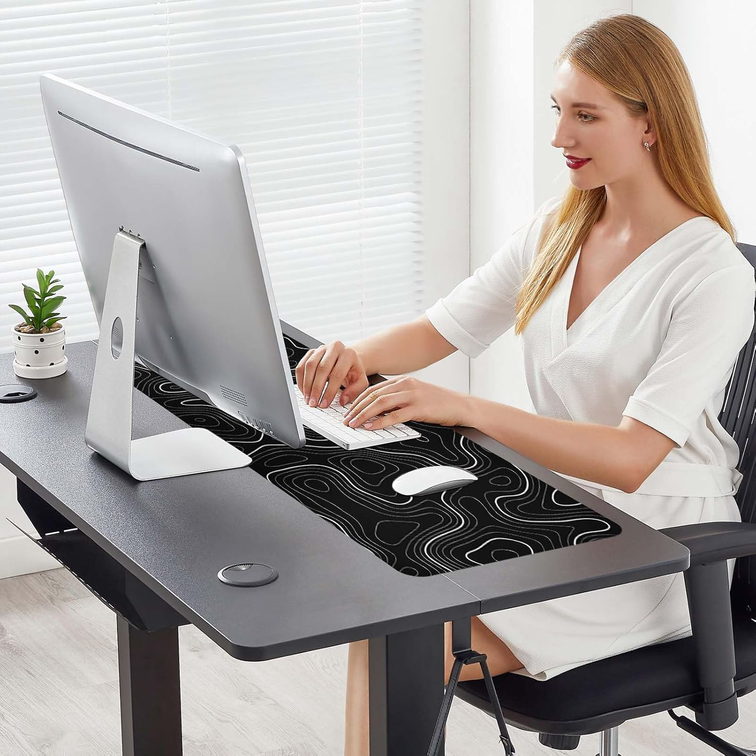 Topographic Map Desk Mat, Large Mouse Pad 800X300X3 Mm, Gaming Mouse Mat, Big Full Keyboard Desk Mat, Waterproof Non-Slip Mouse Mat Pad, Rubber Base, for Keyboard Computer PC Gamer Desk Office image number 2