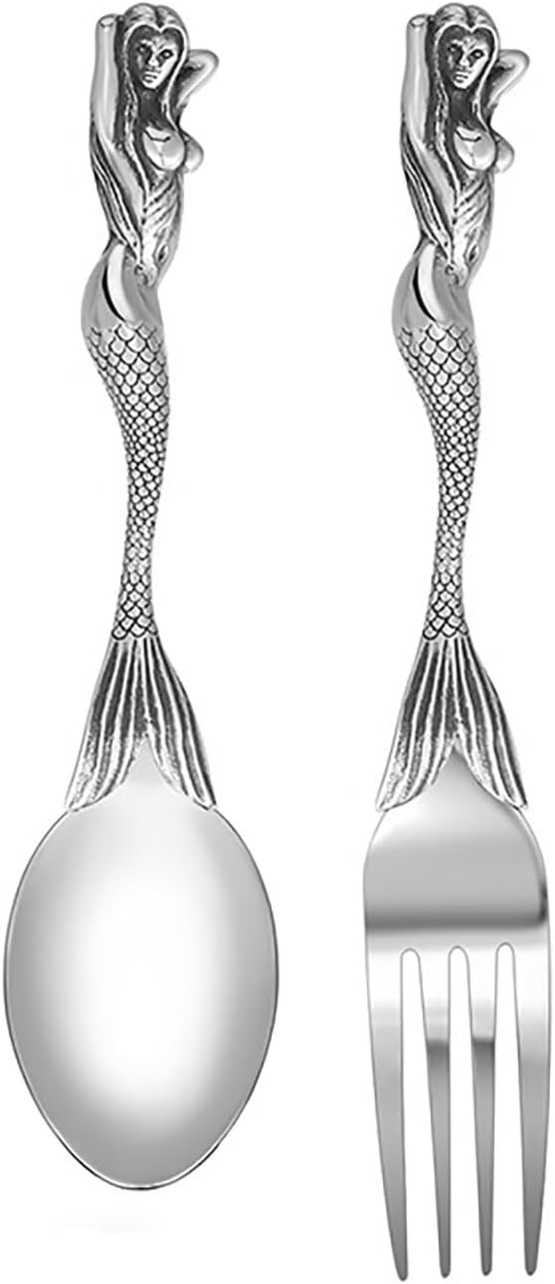 SENIURIS Skeleton Silverware Set, Personality Skull Stainless Steel Unique Design Spoon Fork for Halloween Easter and Christmas. (Skeleton with Knife)