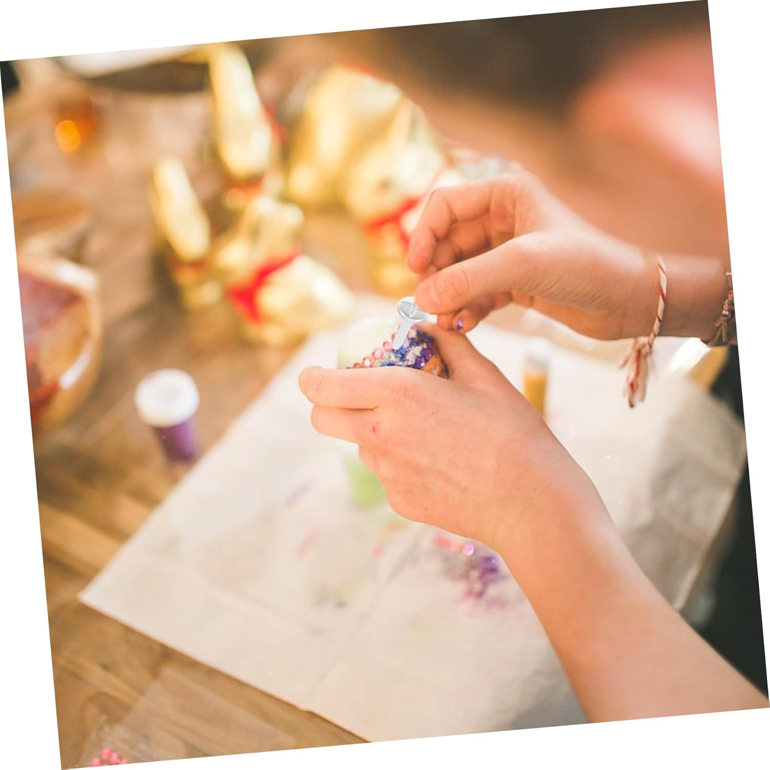 Yardenfun 100Pcs Decorative Paper Fasteners Flat Angle Nails for Boys and Girls Crafts Two-Legged Fasteners for Scrapbooking and Creative Projects image number 2