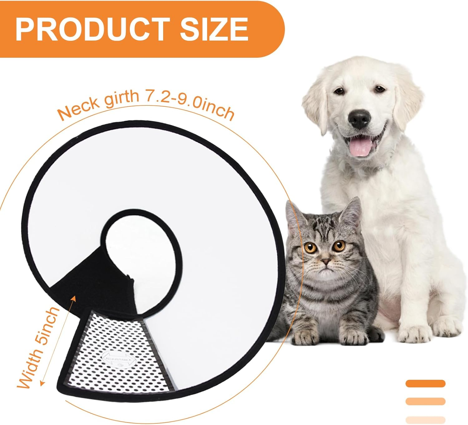 DAJING Cat Cone - Lightweight Plastic Elizabethan Collar for Cats, Mini Dogs, and Rabbits | Prevent Licking and Biting | Soft and Comfortable | Suitable for Recovery and Grooming (M, Black) image number 4