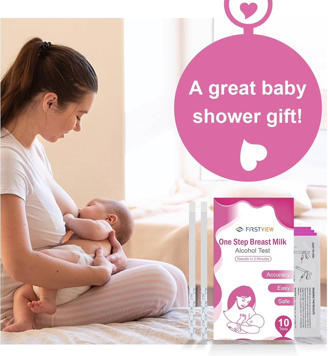 FIRSTVIEW Breastmilk Alcohol Test Strips-10Pcs