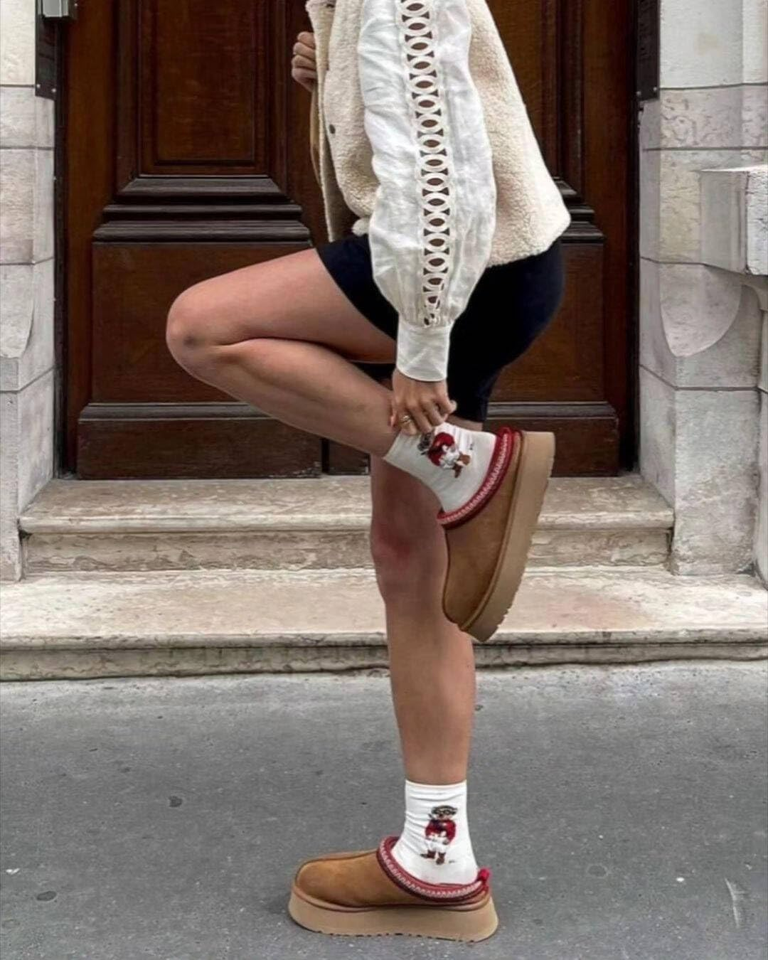 Women'S Platform Mini Boots Slippers for Women Indoor Slippers Slip on Fur Fleece Lined Suede Short Ankle Boots image number 3