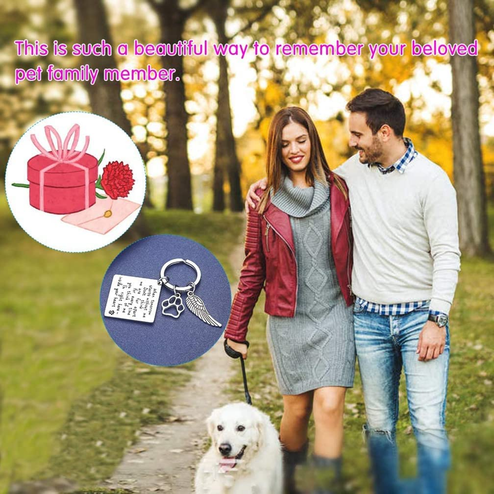 Pet Memorial Gift Loss of Dog Keychain Sympathy Loss of Cat Gift Pet Loss Keyring in Memory of Dog Pet Sympathy Cat Lover Family Friends Remembrance Gifts (Memorial A) image number 3