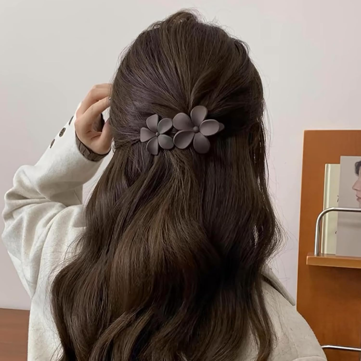 Ypkia Flower Hair Clip Large Hair Clips Women'S Matte Hair Clip Duck Beak Shape Hair Pin Hair Accessories for Women Girls (Pack of 5) image number 3