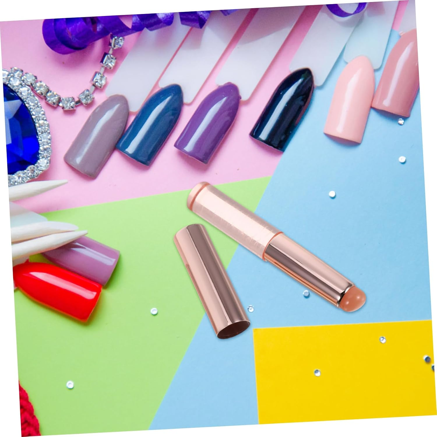 DECORNIJIA Silicone Nail Brush Nail Art Stamper Kit Fingernail Tools Manicure Kit image number 2