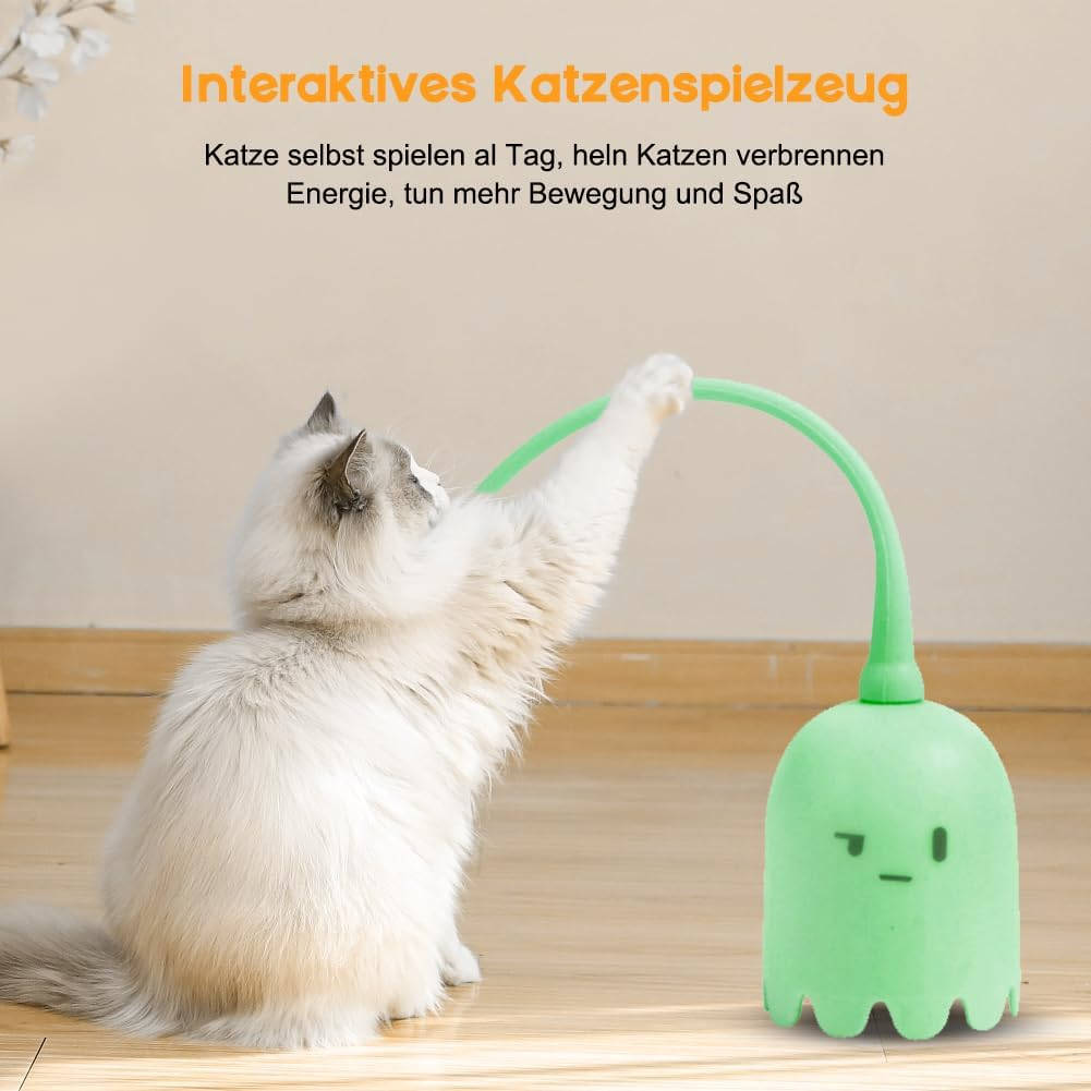 CEWROM Electric Cat Toy, Interactive Cat Toy, Self-Employment with Silicone Tail, Cat Toy for House Cats, Rechargeable Irregular Moving Cat Toy