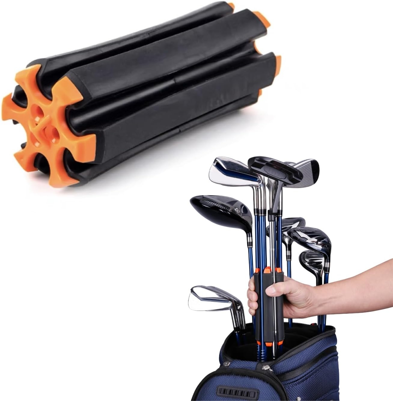 Peixiong Golf Club Carrier Golf Club Holder to Holds up 6 Golf Clubs, Portable Golf Club Retainer Golf Club Storage Rack, Easy to Carry Club Carrier for Outdoor Sports Training Accessories