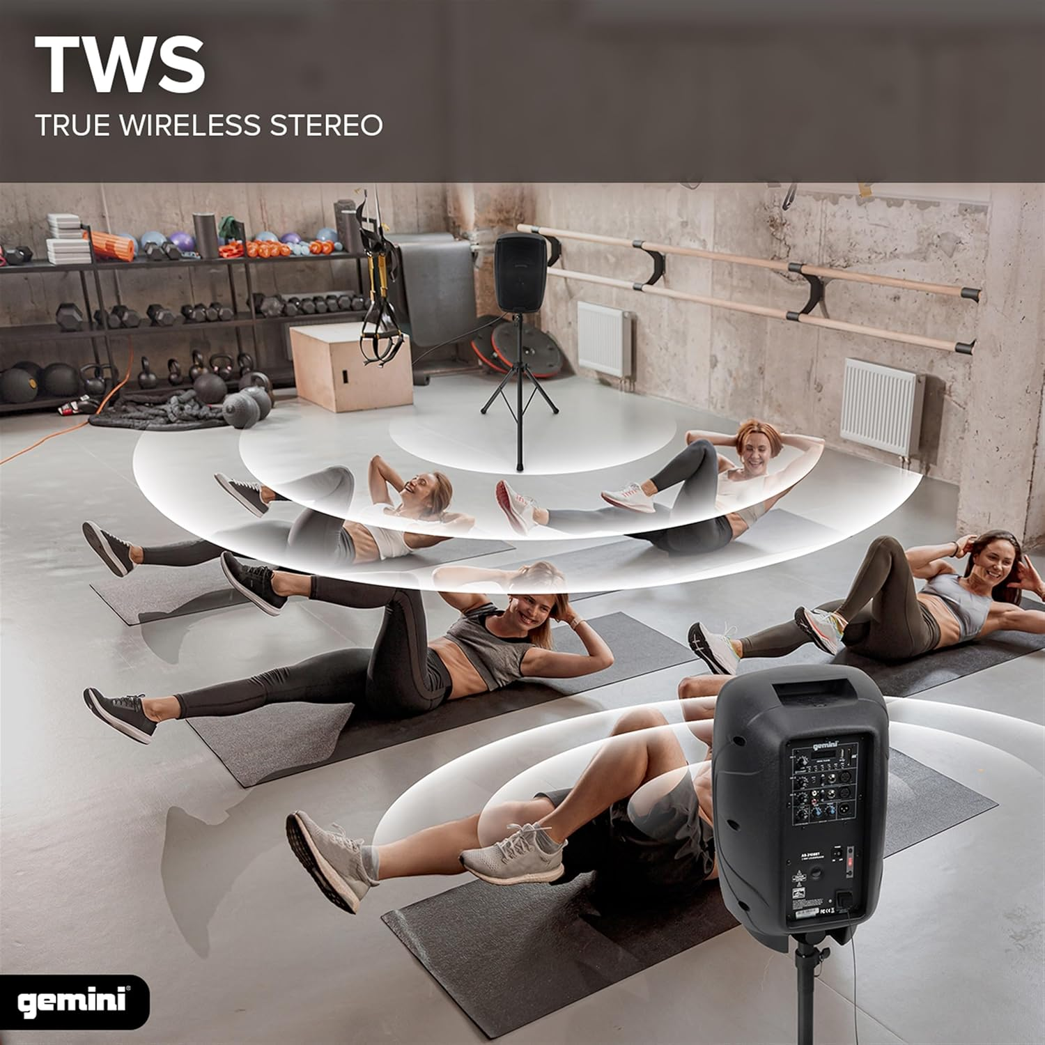 Gemini Sound As-2108Bt Active Bluetooth Pa System, 8" Inch Woofer 500W Watts Dj Speakers, Sd, USB, XLR Input/Output, 2 X 1/4" Inch Microphone/Rca and Aux Inputs W/Handles, TWS image number 4