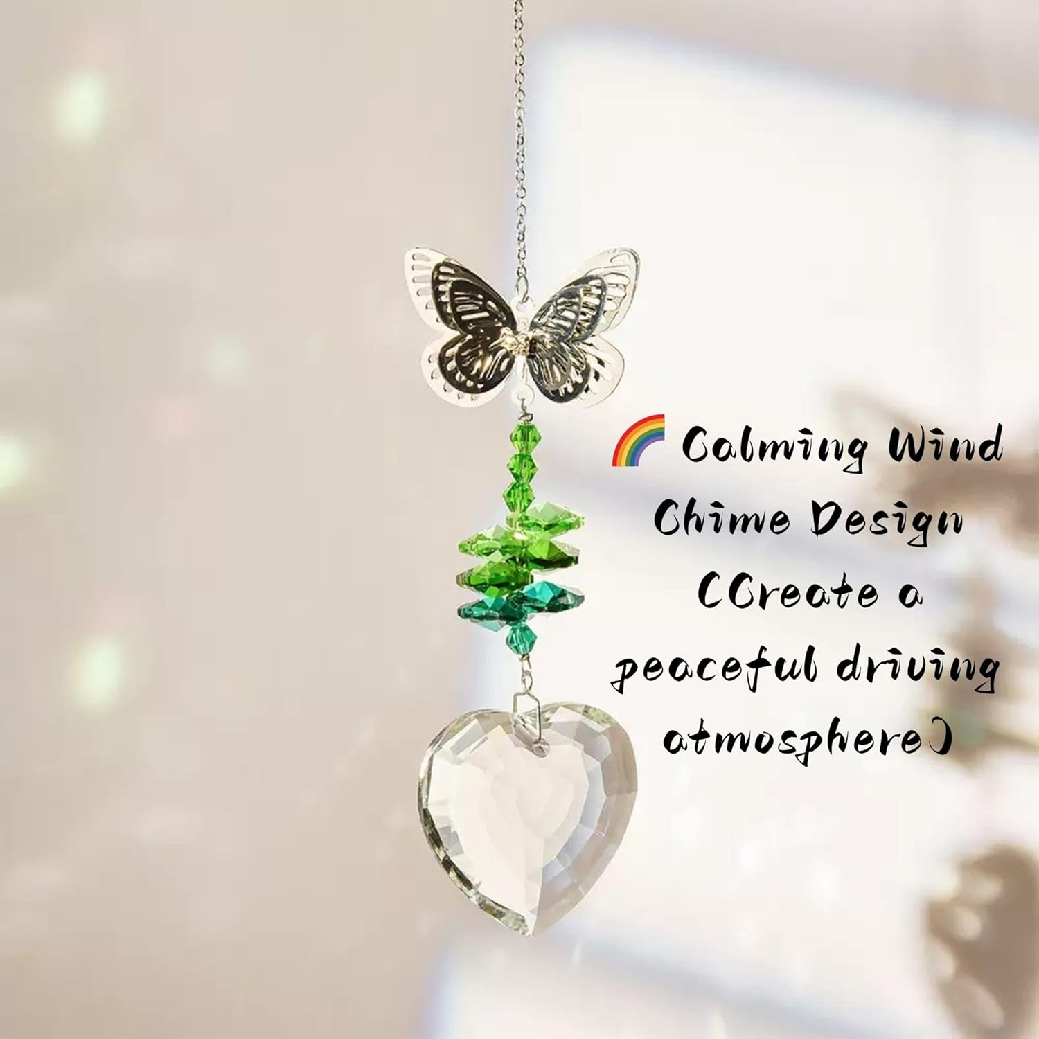Crystal Sun Catcher for Car, Car Charms Rear View Mirror, Butterfly Hanging Ornamentcar Sparkling Crystal Prism Decor, Cars Accessories for Women image number 2