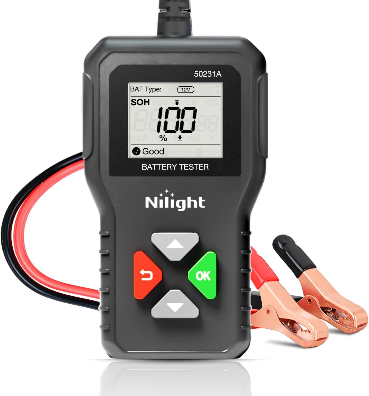 Nilight Car Battery Tester 6V 12V 24V Accurate Digital Auto Analyzer 100-2000 CCA Voltage SOH SOC Internal Resistance Test for Cars Trucks SUV ATV Boats Motorcycles Vehicle image number 5