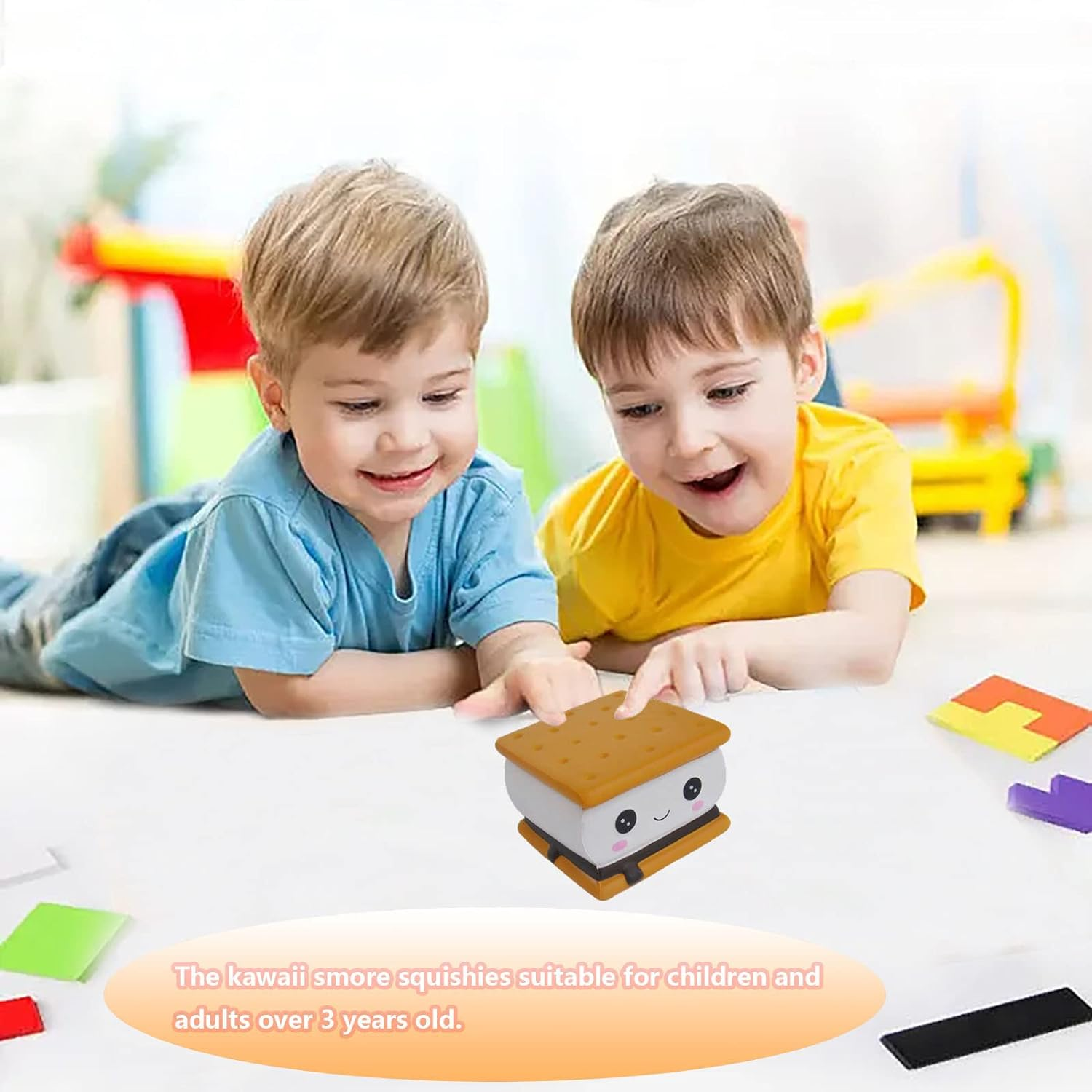 ASMFUOY Smore Slow Rising Squishies Toy for Kids, Cute Sandwich Cookie Stress Relief Simulation, Lovely Squishy Squeeze Toy image number 4