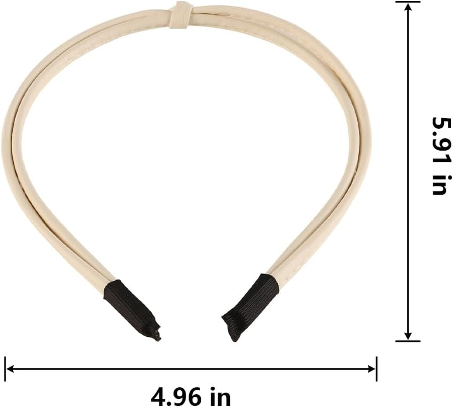 Laroal 5 Pieces Thin Leather Headbands for Women Hairpin Suitable for All Ages and Hair Types image number 5