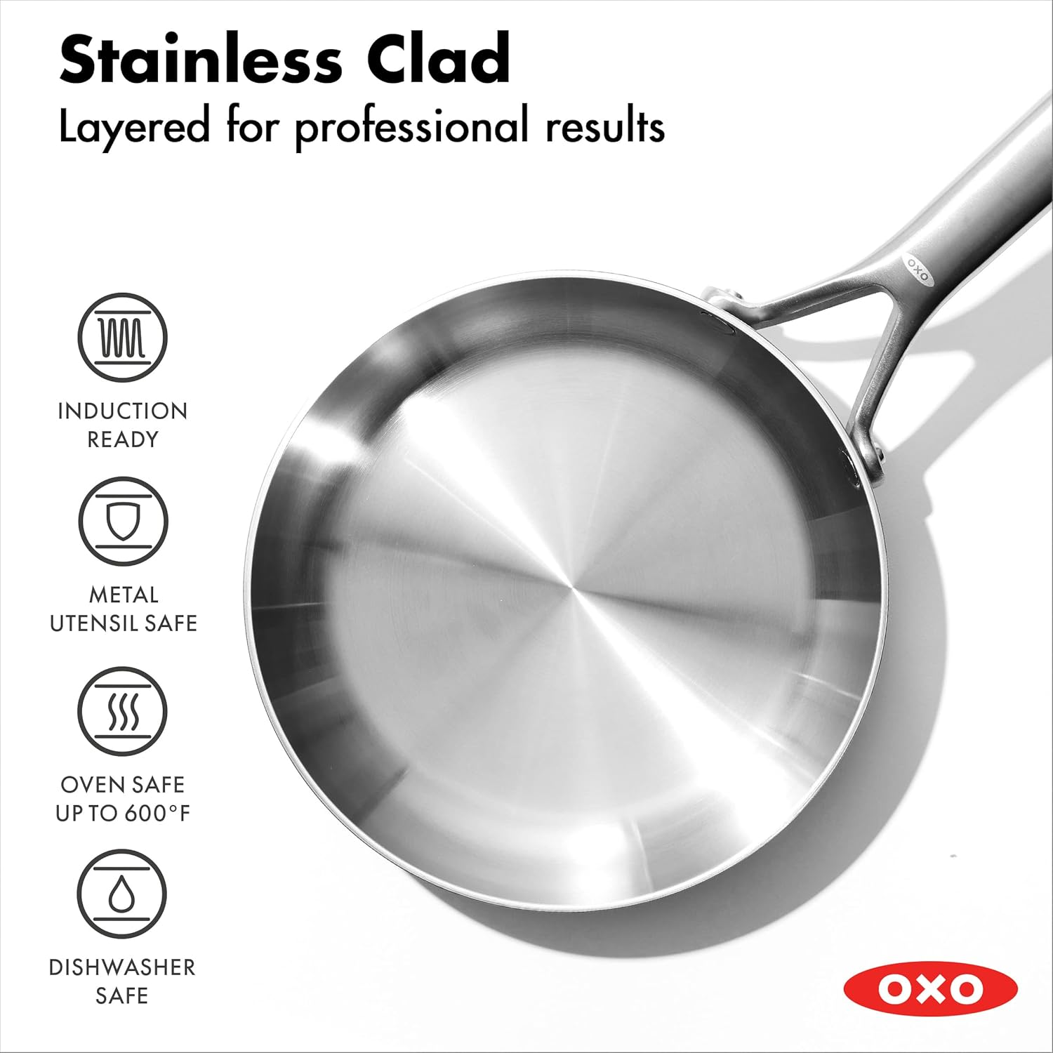 OXO Stainless, 8" and 10" Frying Pan Skillet Set, Black image number 4