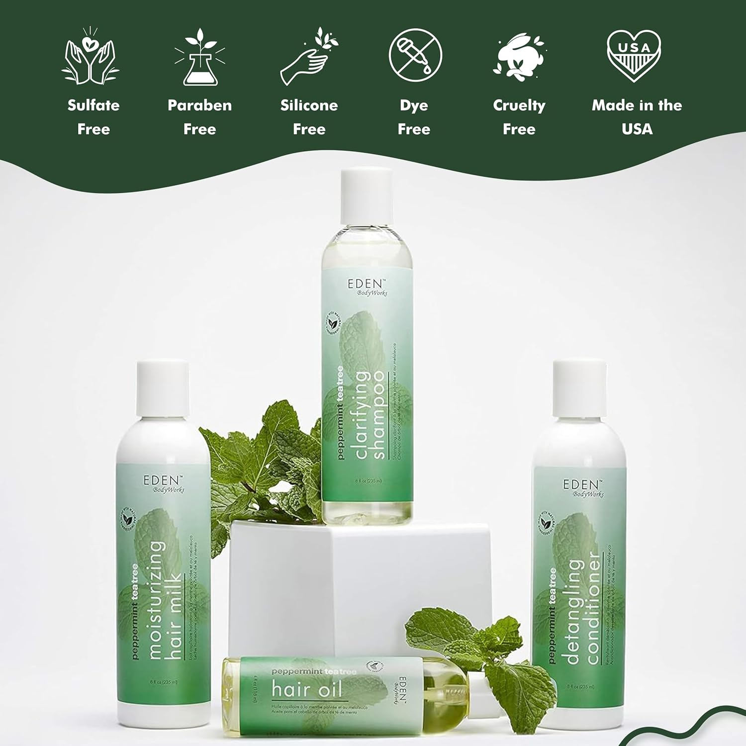 EDEN Bodyworks Peppermint Tea Tree Clear Shampoo, 8Oz- Packaging May Vary image number 4