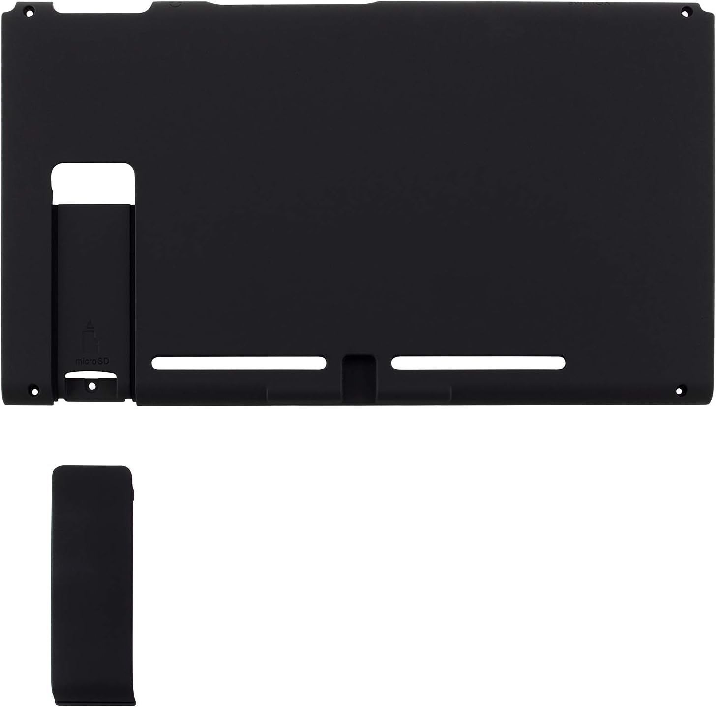 Extremerate Soft Touch Grip Black Console Back Plate DIY Replacement Housing Shell Case for Nintendo Switch Console with Kickstand &ndash; Joycon Shell NOT Included - Cherry Blossoms Pink image number 6