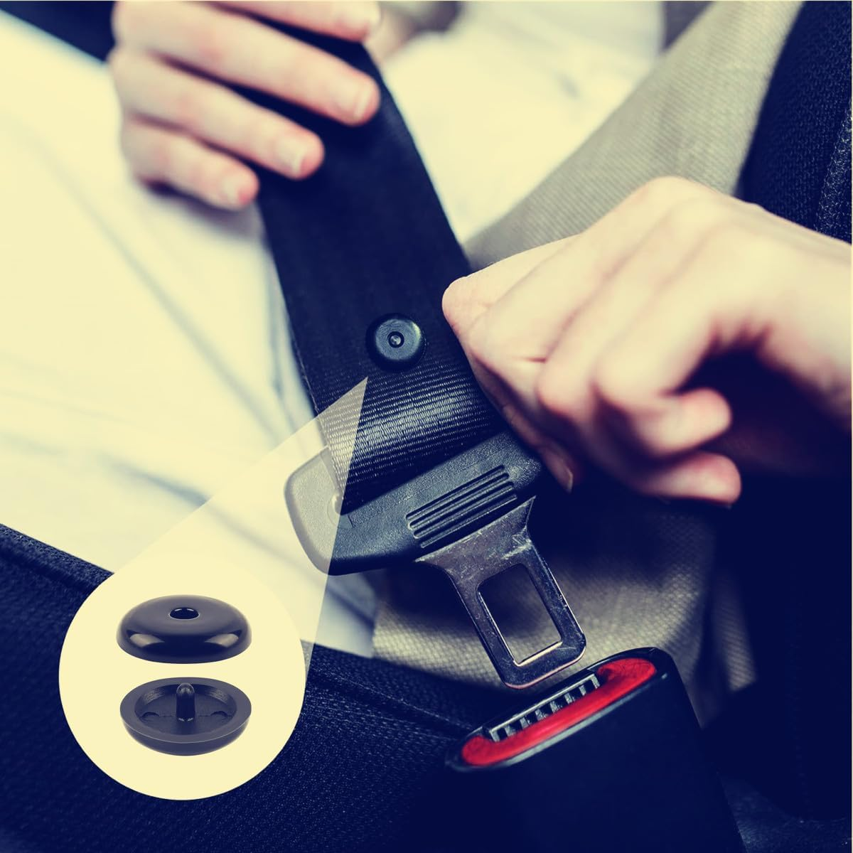 20 Pcs Seat Belt Button,Universal Fit Seatbelt Stopper Kit, Plastic Seatbelt Button Buckle, Prevent Seat Belt Buckle from Sliding Down image number 5
