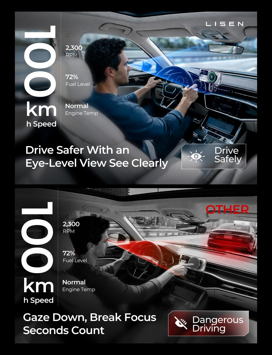 Magsafe Car Mount Charger (Dark Gray)