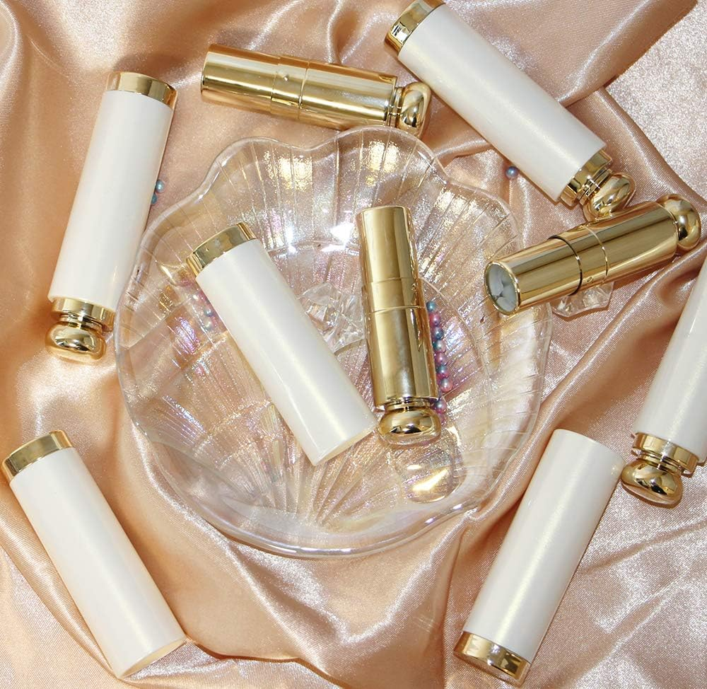 MIYKA 6 Pcs Lipstick Tubes Pearl White Color Lip Balm Containers for Makeup Artwork DIY Cosmetic Daily Life, round Shape (3.5 G) image number 3