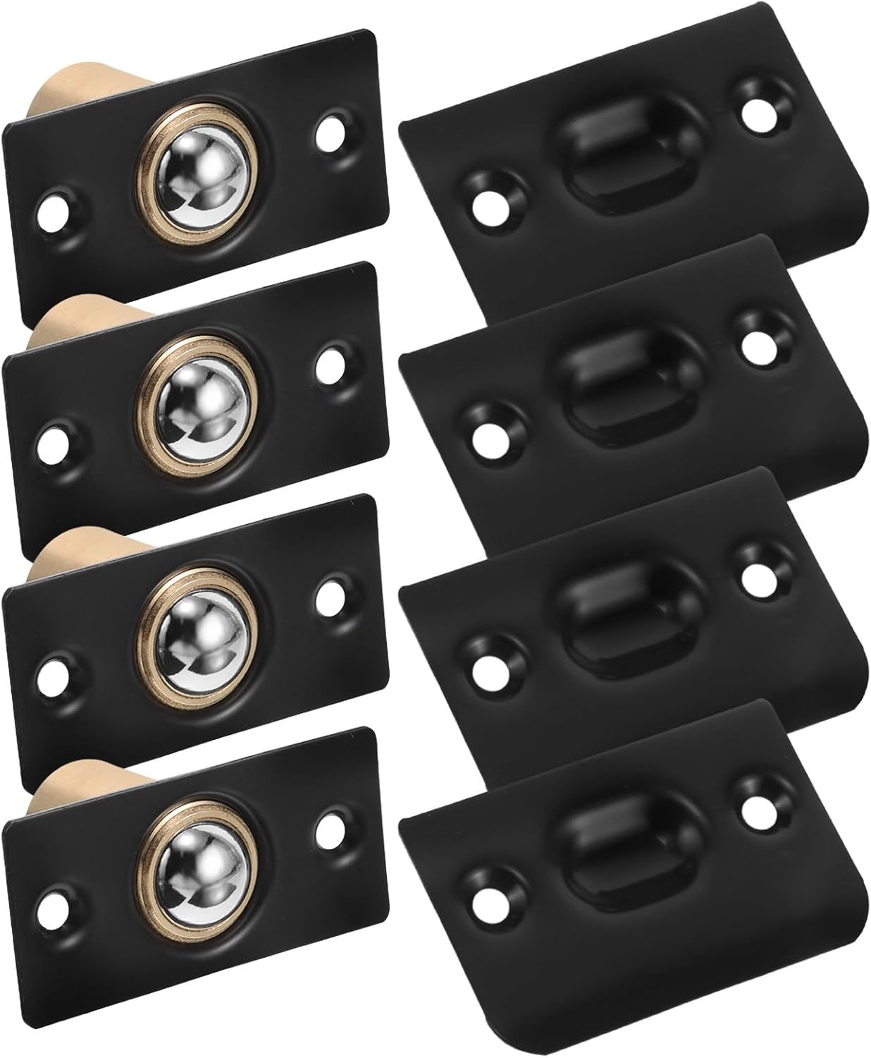 Ciieeo 4Pcs Adjustable Stainless Steel Ball Roller Catch Door Latches with Copper Ball Silent Door Tension Hardware for Interior Cabinet And image number 1