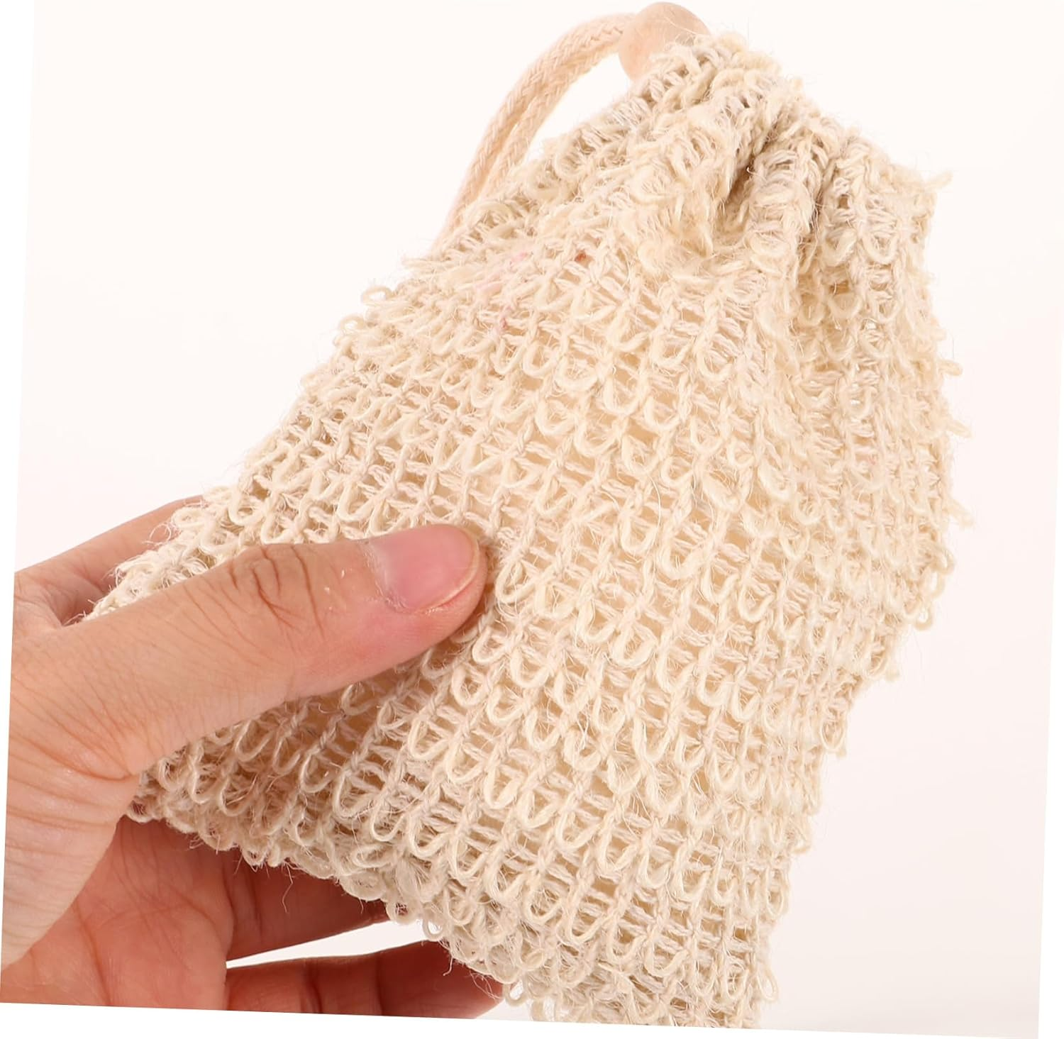 MERRYHAPY Cotton Linen Bathing Soap Bags 10 Pack Exfoliating Body Wash Cloths Drawstring Sisal Mesh Bag image number 1