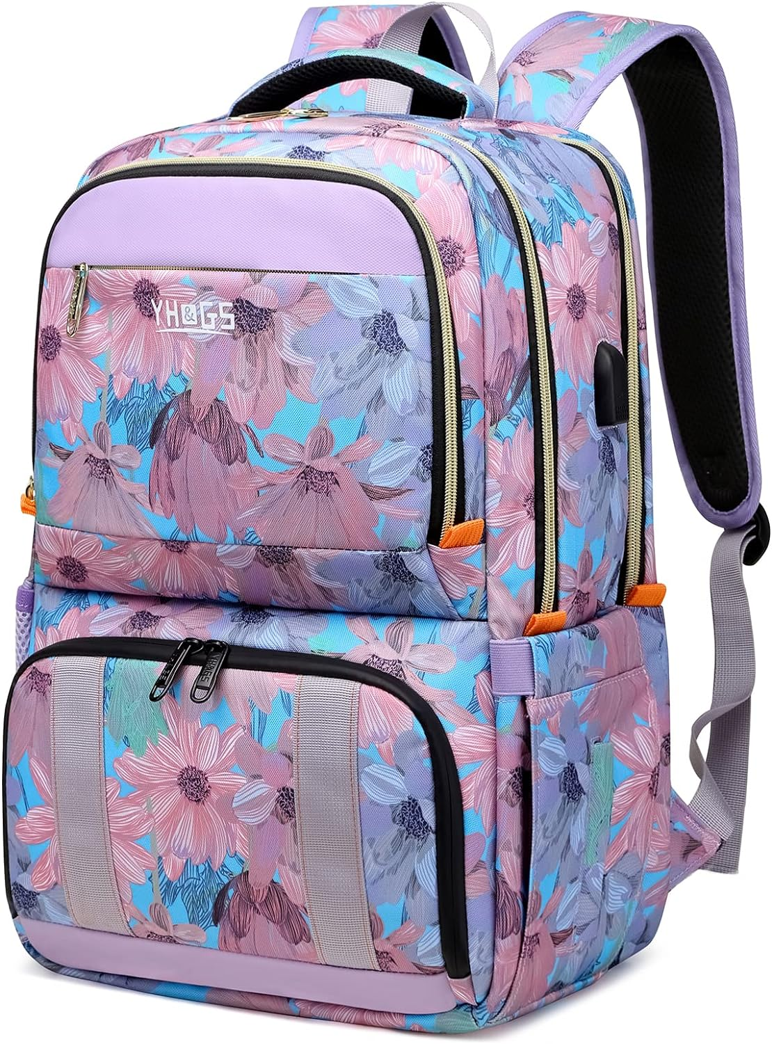 Lunch Backpack, Insulated Cooler Laptop Backpack, Purple, 15.6 Inches image number 2