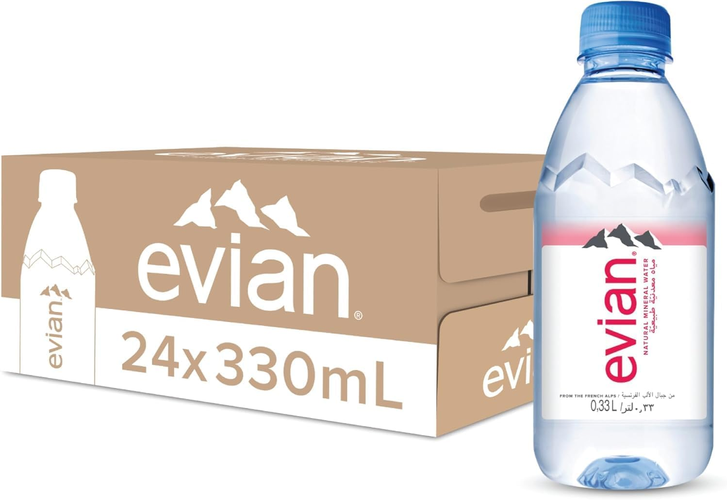 Evian Natural Mineral Water, 12 X 1L