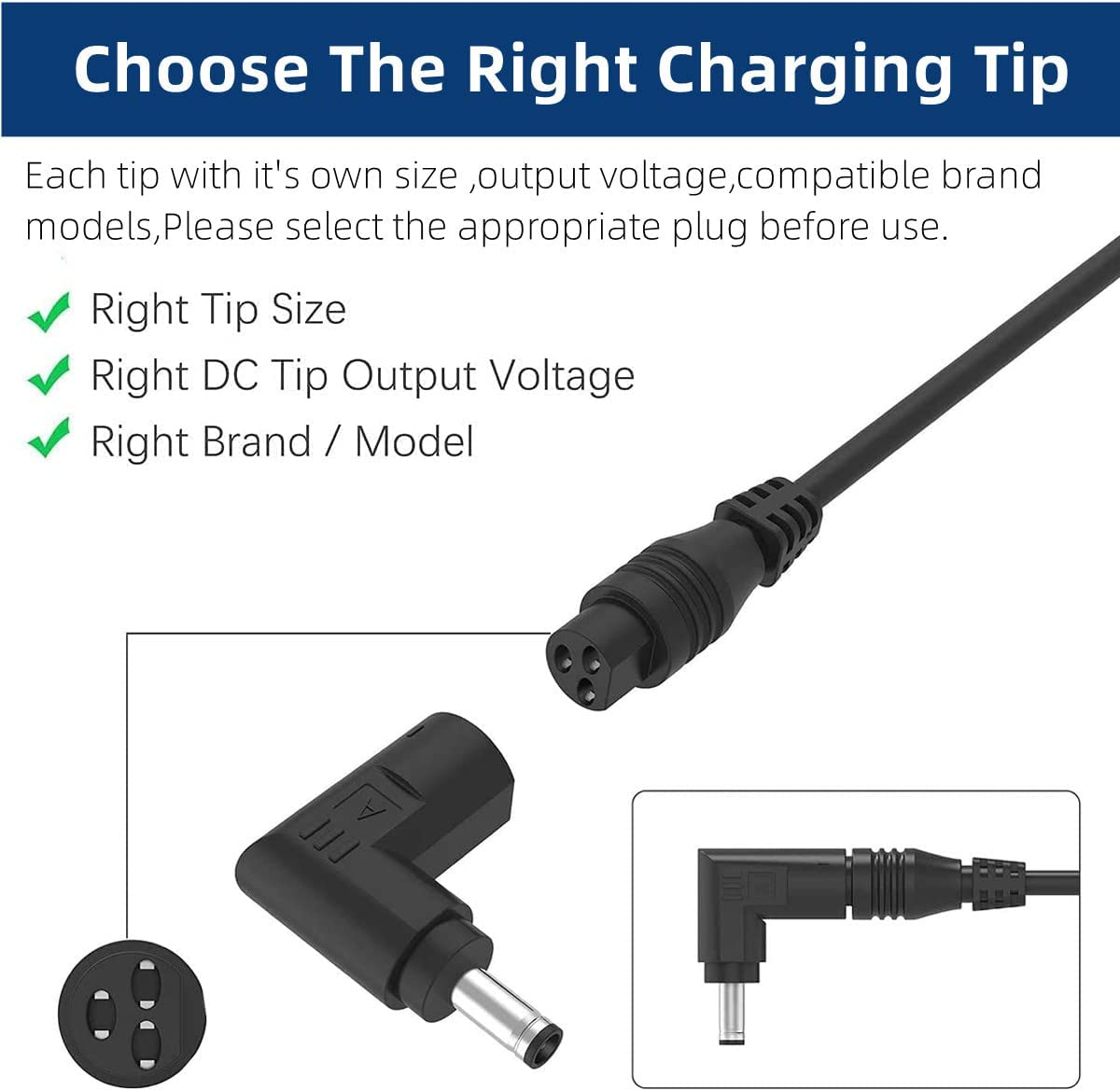 Universal Laptop Charger AC Adapter for HP Asus Acer Toshiba Dell Lenovo Fujitsu Gateway Ultrabook Chromebook IBM Compaq Samsung Sony Notebook Power Supply 18V 19V 20V 6A 90W 13 DC Tips image number 2