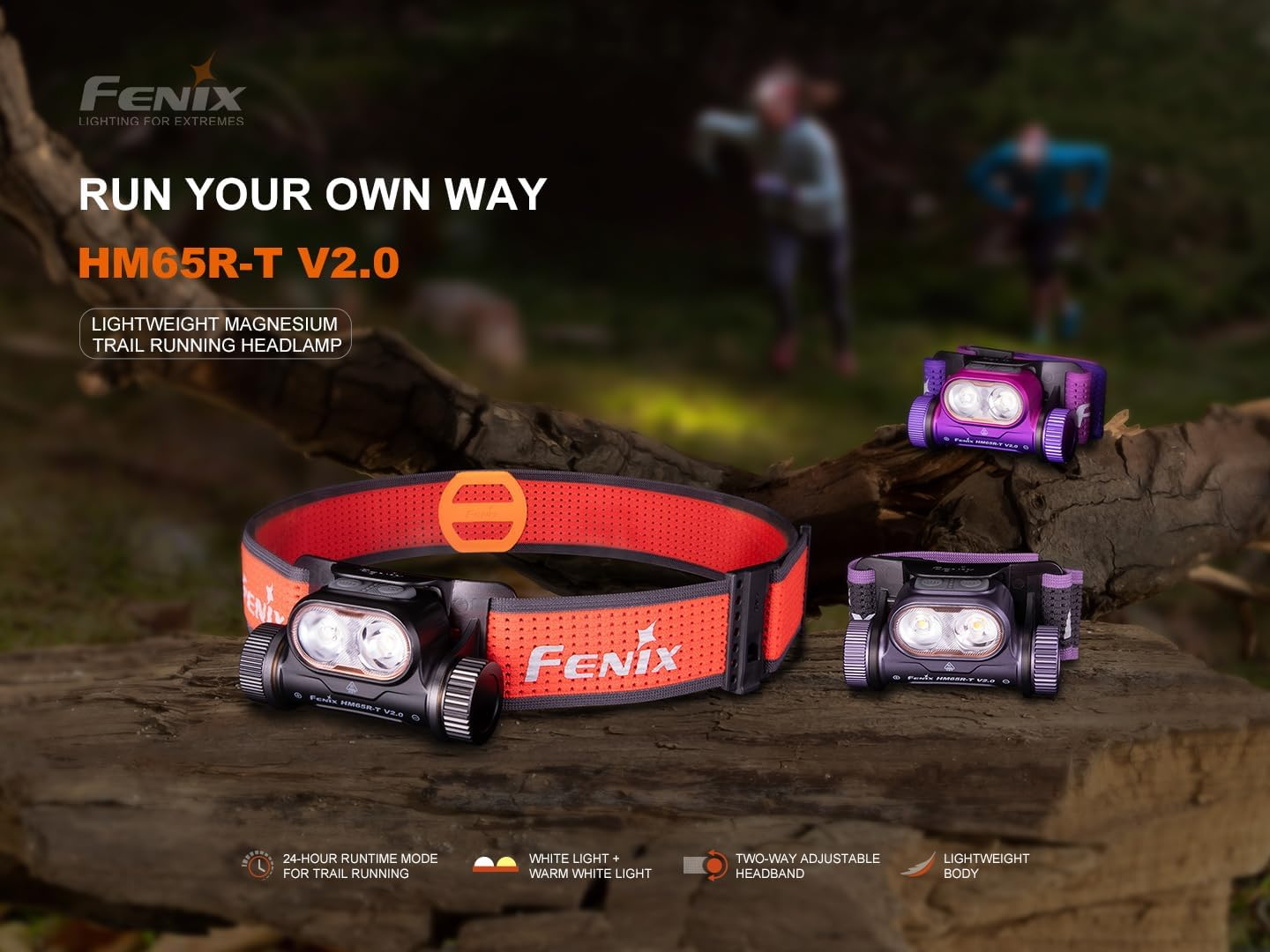 Fenix HM65R-T V2.0 Camping Headlamp - Camping Light Made Aluminum PC 1600 Lumens - Waterproof Head Light Flashlight for Hiking, Running, Fishing & Camping Accessories (Dark Purple) image number 4