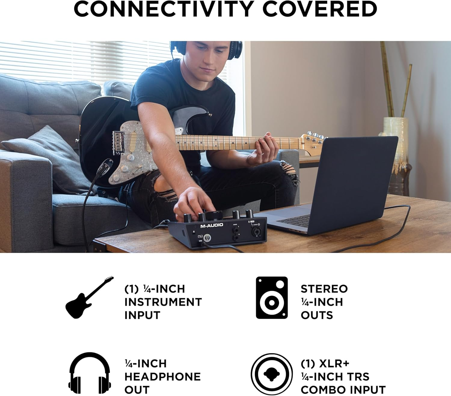 M-Audio AIR 192X4 USB C Audio Interface for Recording, Podcasting, Streaming with Studio Quality Sound, 1 XLR in and Music Production Software image number 4