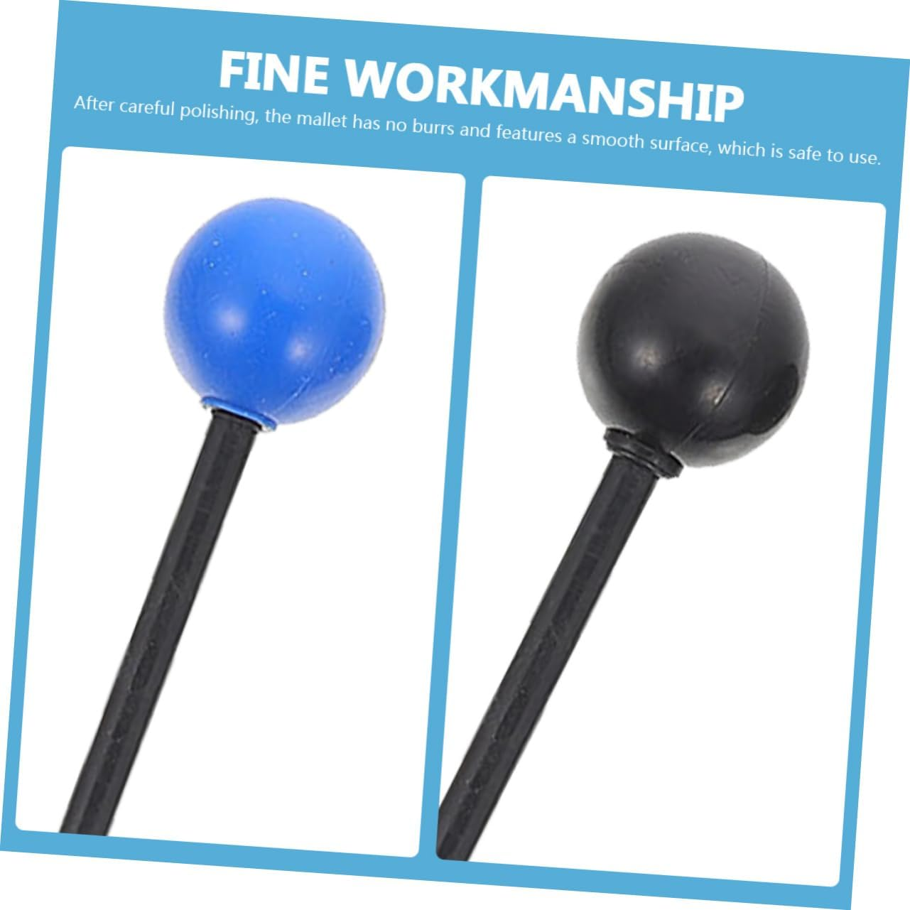 TOPPERFUN 2 Pairs of Rubber Drumsticks, 11.99X0.98In Marimba Drumsticks, Xylophone Hammers, Music Drumsticks, Glockenspiel Hammers, Singing Bowl Hammers - Black image number 5