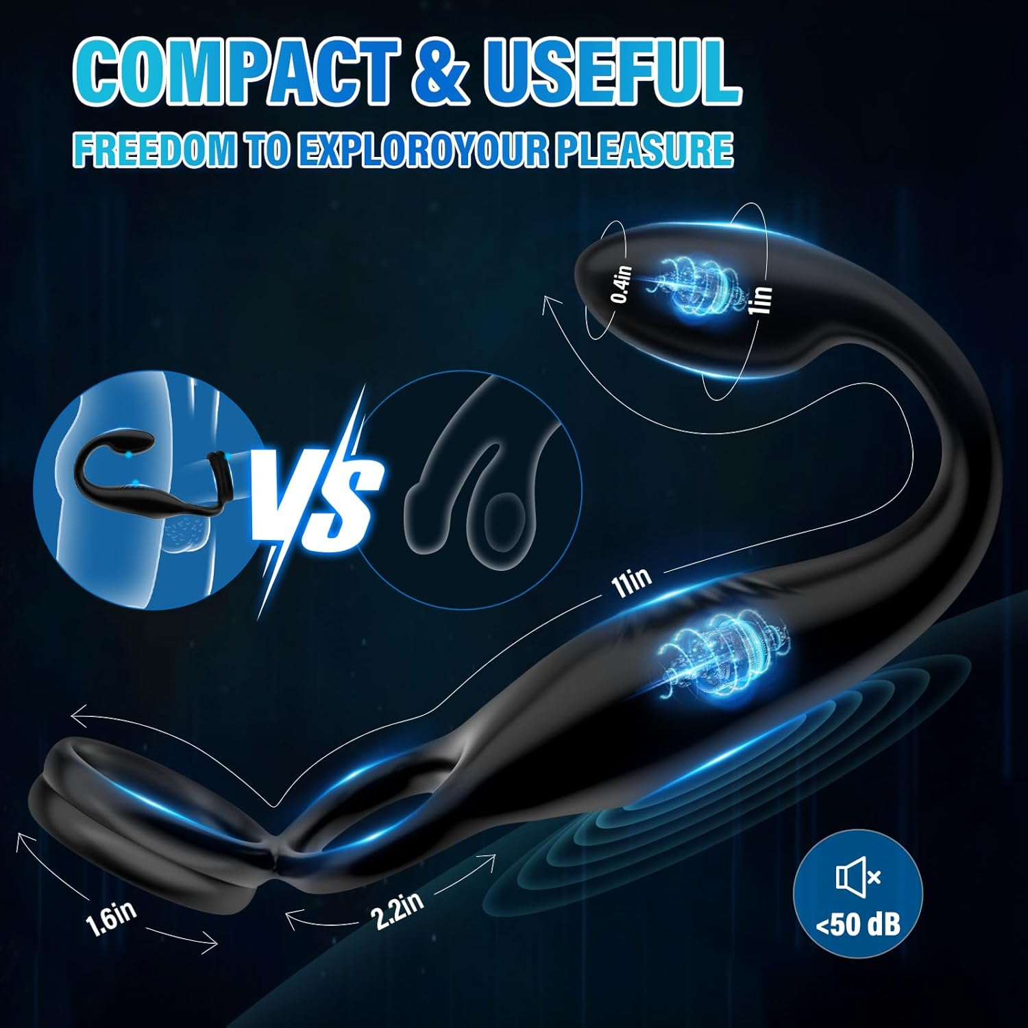 Vibrating Cock Rings Anal Vibrator - Mens Anal Sex Toy Prostate Massager Vibrator with 10 Modes, Remote Control Vibrating Butt Plug Penis Scrotum Stimulator, Male Vibrator Couple Anus Anal Toy image number 3