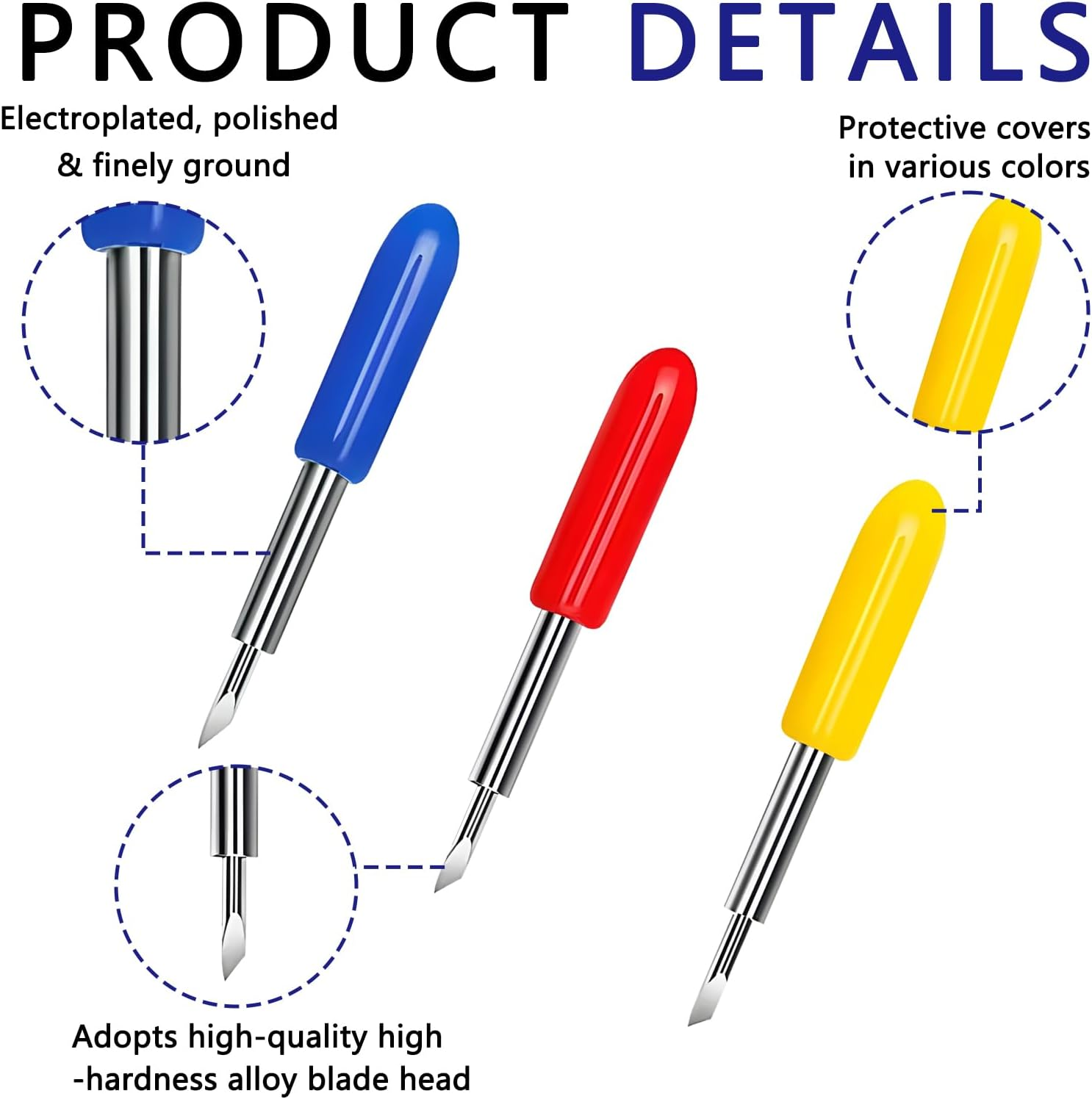 40 Pcs Replacement Blades for Cutting Machines - Compatible with Explore Air 2/Air 3/Maker Series - Includes 10 Fine-Point, 20 Standard and 10 Deep-Cut Blades for All Crafting Materials image number 6