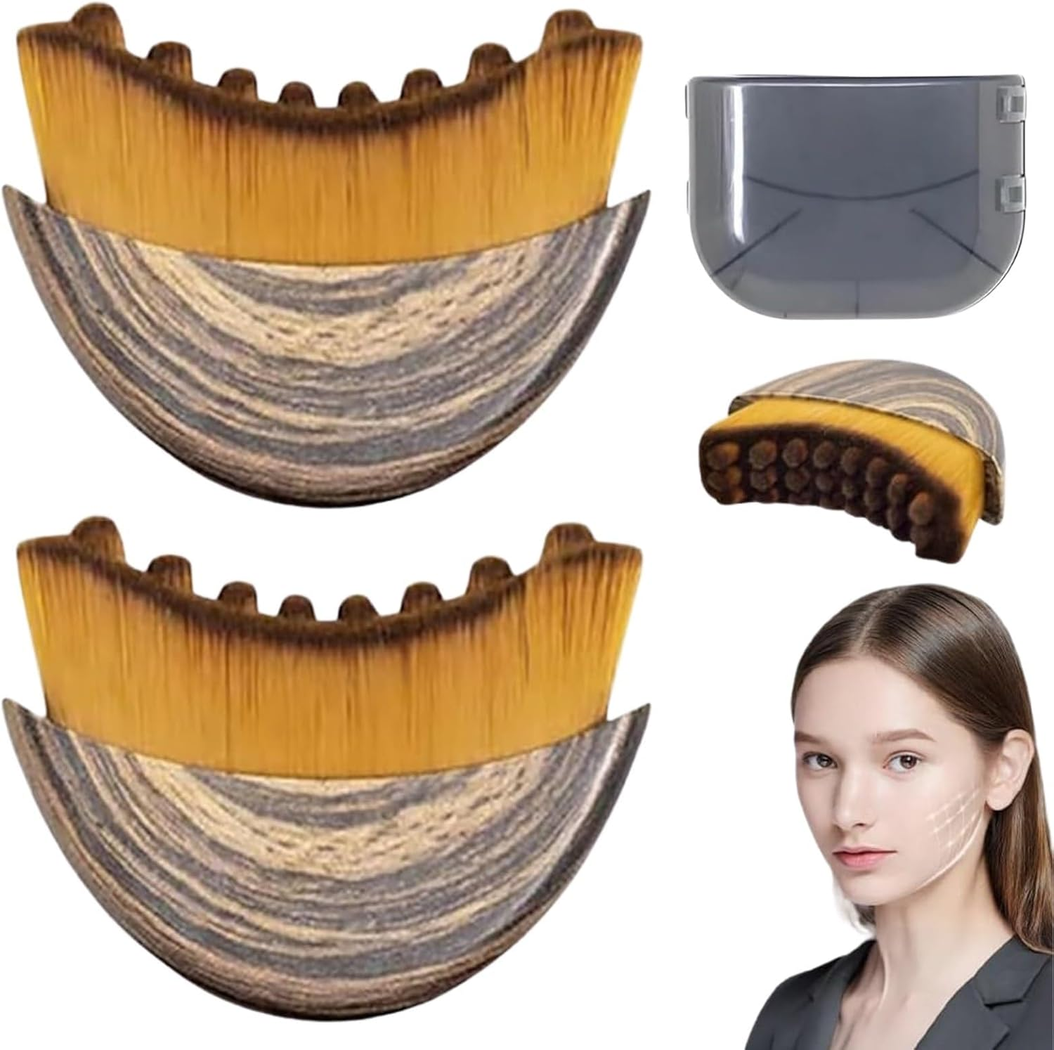 Lymphatic Contour Face Brush, 2 PCS Facial Lymphatic Drainage Massager, Ergonomically Designed to Precisely Fit Skin and Relieve Fatigue