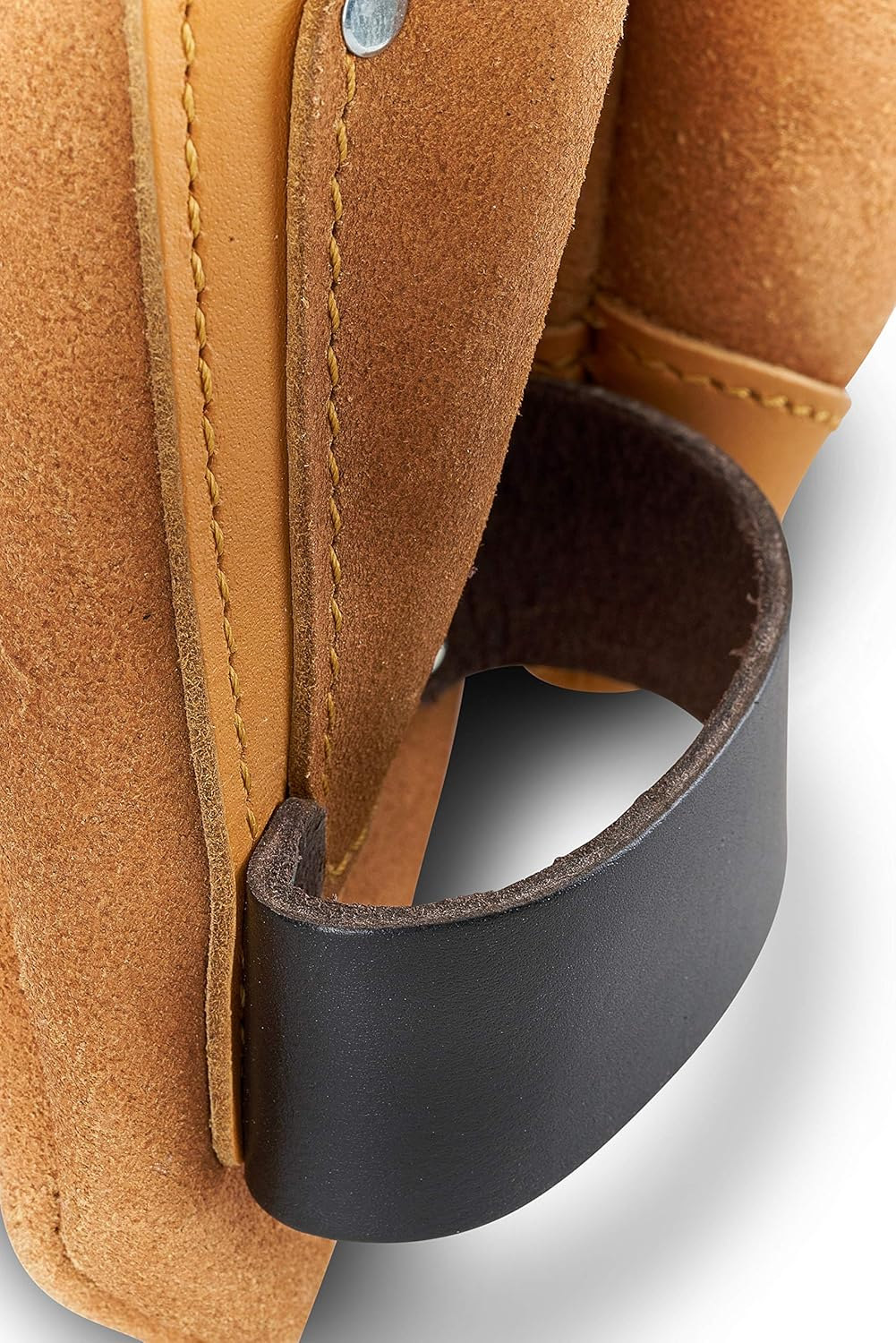 AWP Classic Construction Leather Tool Apron | Durable Top Grain Leather Work Belt with 11 Tool Storage Pockets | Fits up to 50" Waist Size image number 6