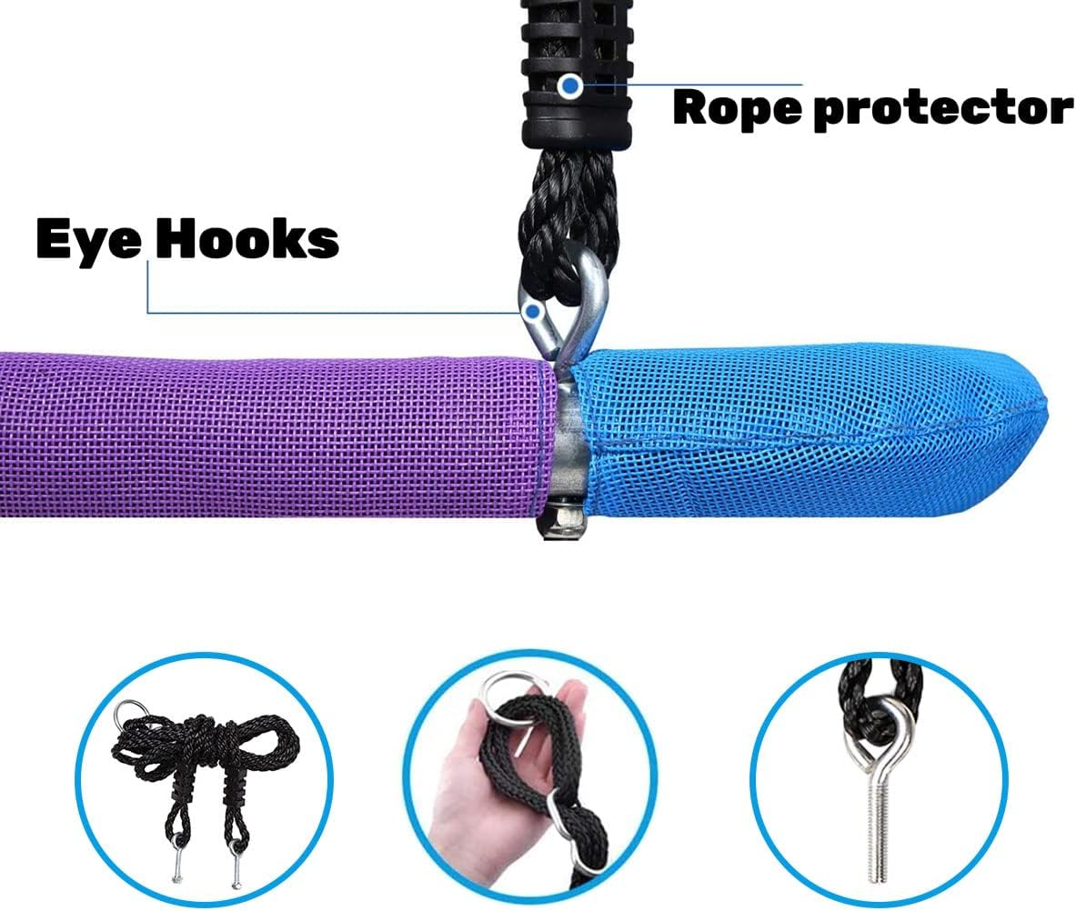 Kids Spider Web Tree Swing Net Swing Multi-Strand Ropes Support 660 Lbs 80 Inch Length Adjustable Platform Saucer Tree Hanging Swing Ropes for Replacement - Pack of 2 image number 4