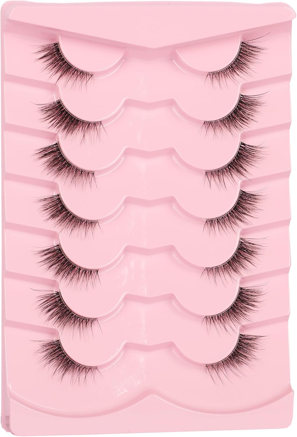 Gmagictobo Natural Half Lashes Cat Eye Look False Eyelashes Clear Band Fake Eyelashes 7 Pairs image number 4