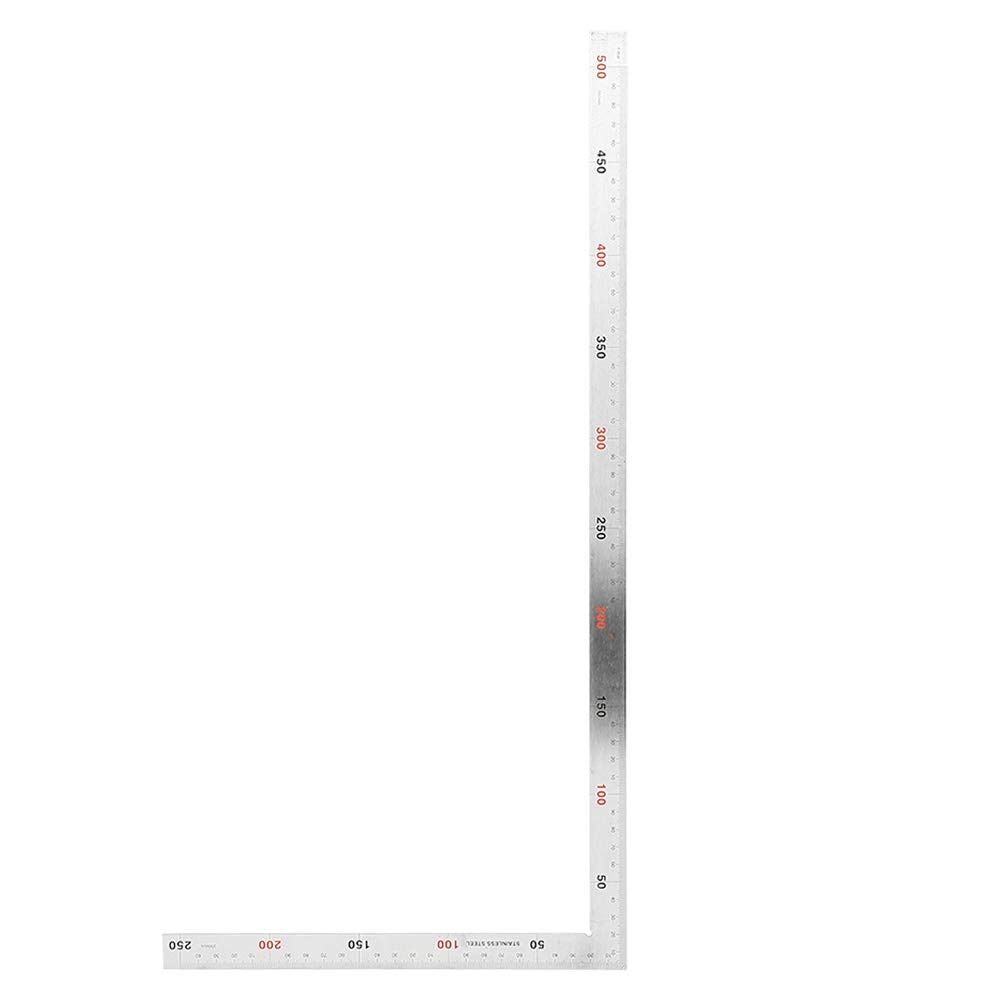 L Shape Ruler, Carpenter Square Framing Squares 90 Degree Right Angle Rulers Stainless Steel Measurement Tool Craft Drawing Measuring Supplies for Craftsman Architect Woodworking Engineer