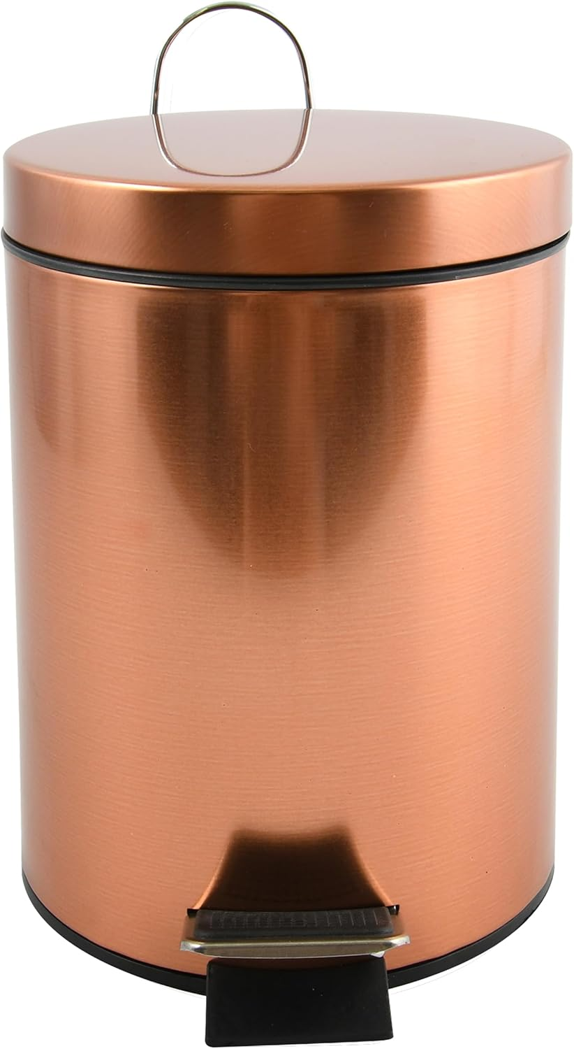 MSV Hans Cosmetic Bin Pedal Bin 3 Litres with Removable Inner Bucket Copper image number 2