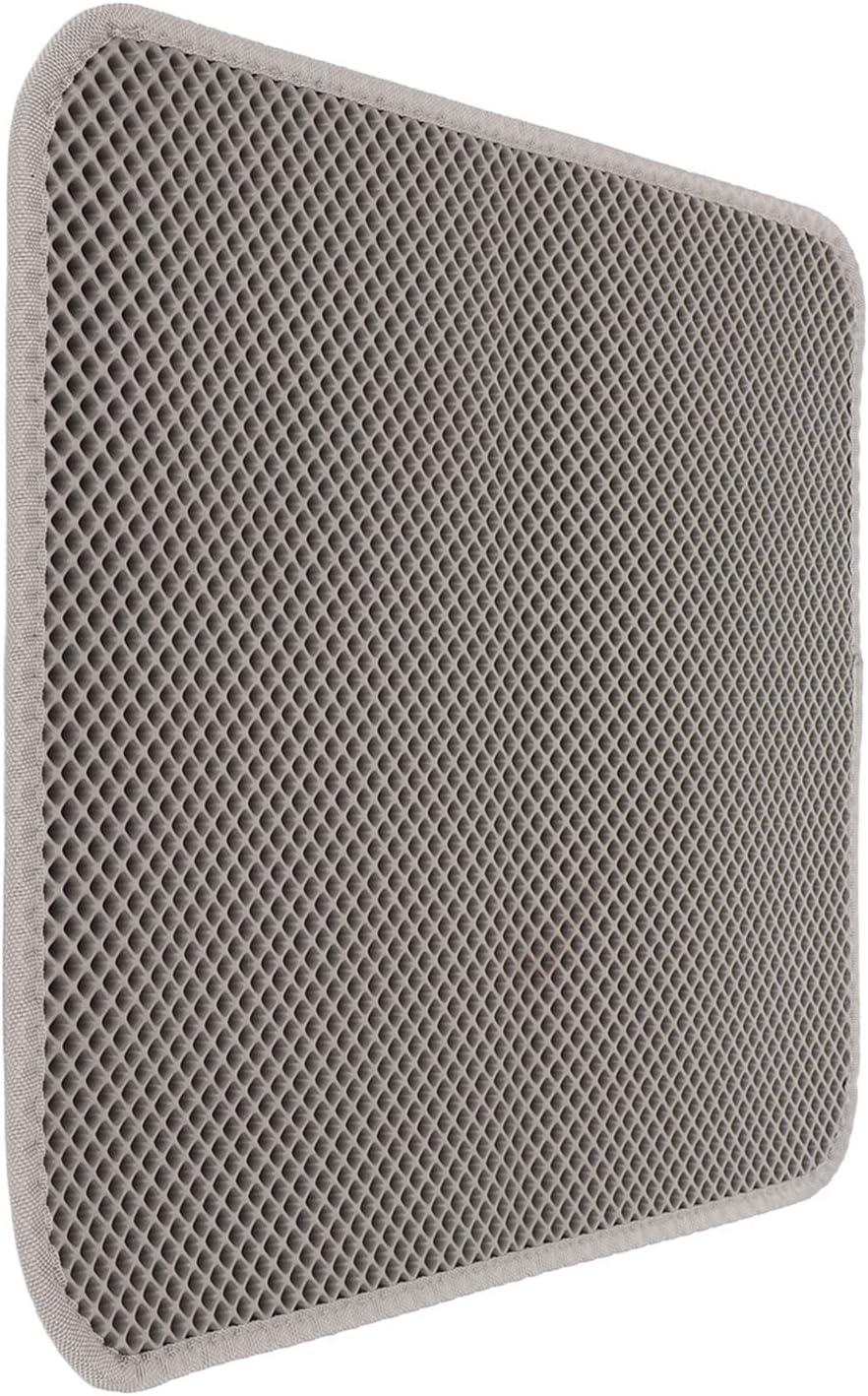 Cat Litter Mat, Double Layer, Prevents Slipping, Waterproof EVA Cat Litter Tray Mat, Honeycomb Litter Collection Mat, Easy to Clean, Urine Density Mat for Litter Control (Grey) image number 1