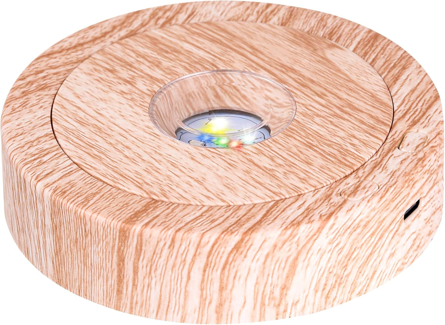 Rotating LED Display Base Colorful Light Crystal Display Base Stand,Suitable for Glass Crystal Spherical Artwork,Holiday Party Decoration. (Silver)