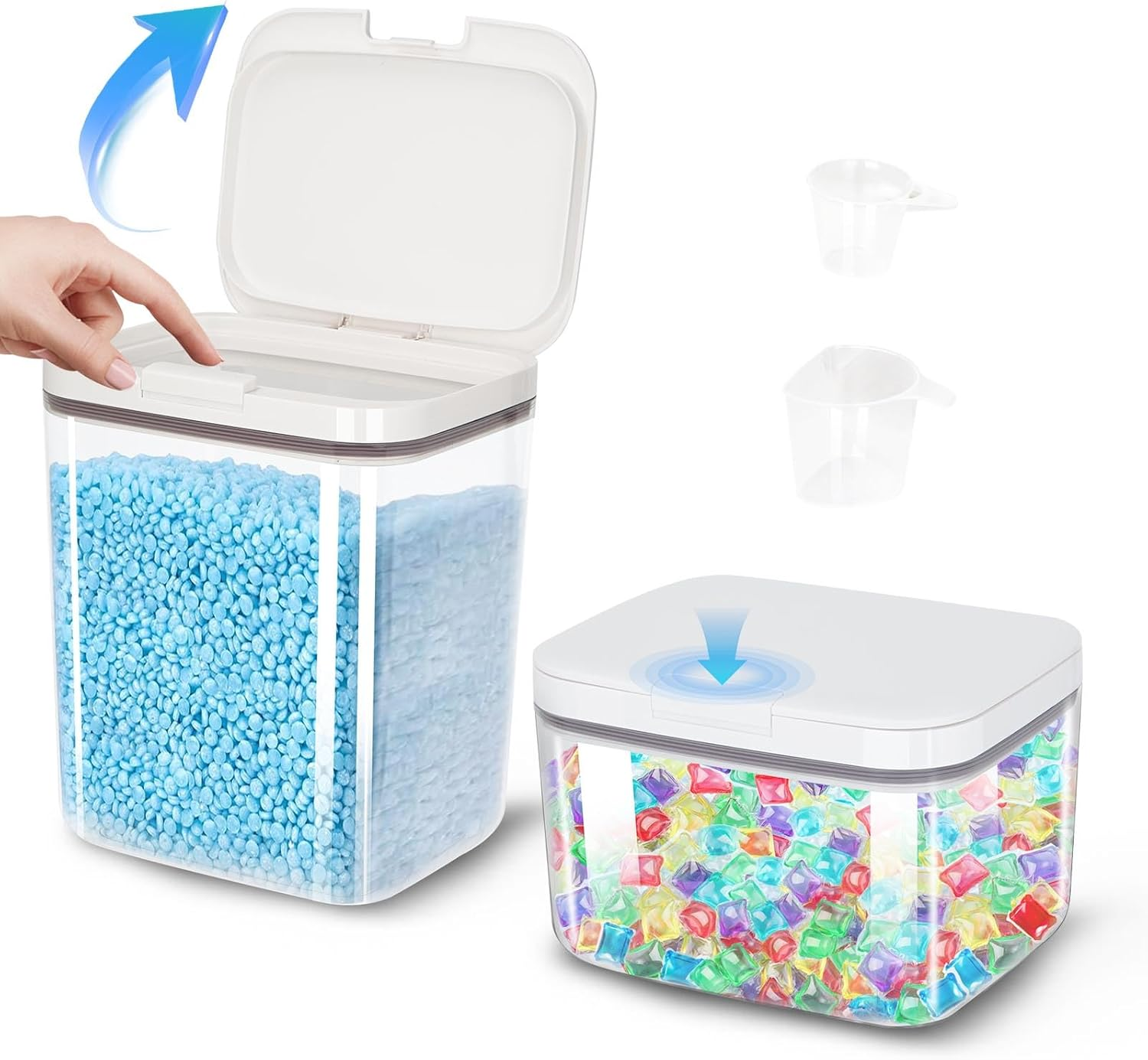 Sunal Laundry Pods Storage Container for Room Organization, 2.8L Large Capacity Laundry Powder Container with Airtight Lid for Detergent, Scent Booster Storage