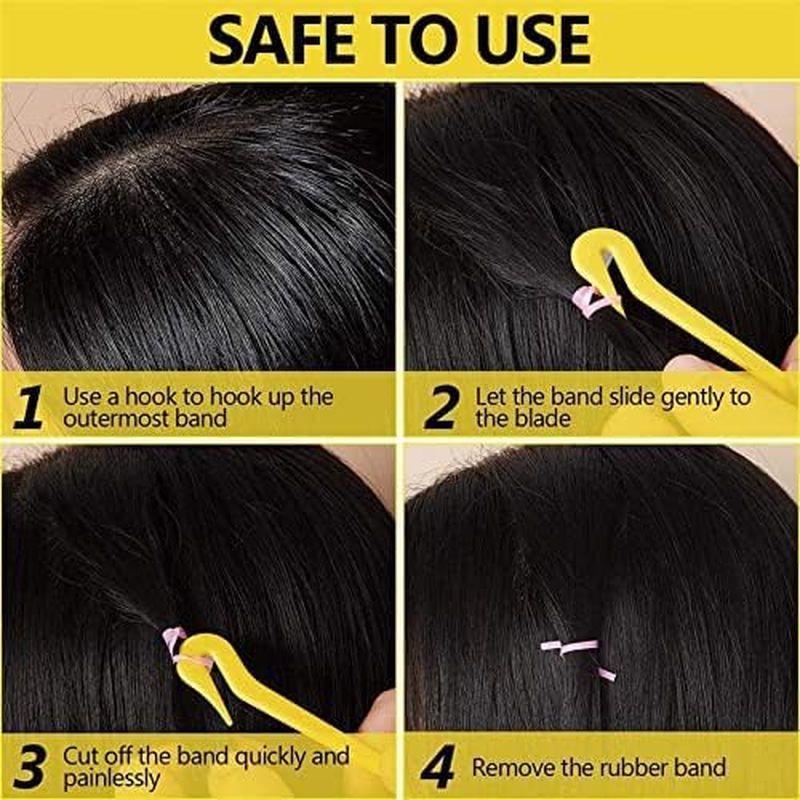 Rubber Band Cutter for Hair - Eco-Friendly Elastic Hair Band Remover for Pain Free Removal of Hair Ties | Elastic Hair Tie Cutter Easy to Remove Disposable Rubber Band Tool