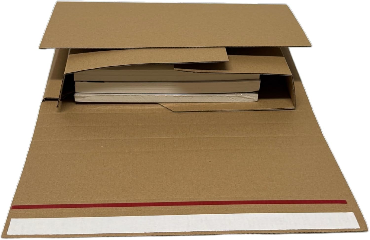 OZPACK Book Wrap Box &ndash; Self-Seal Corrugated Cardboard Mailers | Adjustable Depth Postal Boxes for Textbooks & Small Products | Fast-Fold Book Wrap for Secure Shipping &ndash; Cardboard Box Size 251X165X60Mm image number 4