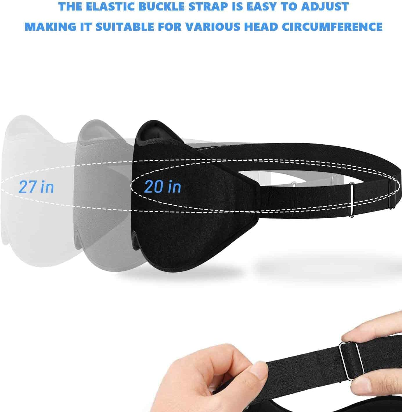 Sleep Mask for Men Women, Upgraded 3D Contoured Cup Eye Mask Blindfold, Block Out Light, Eye Mask with Adjustable Strap, Breathable & Soft for Sleeping, Yoga, Traveling (Black) - Black image number 3