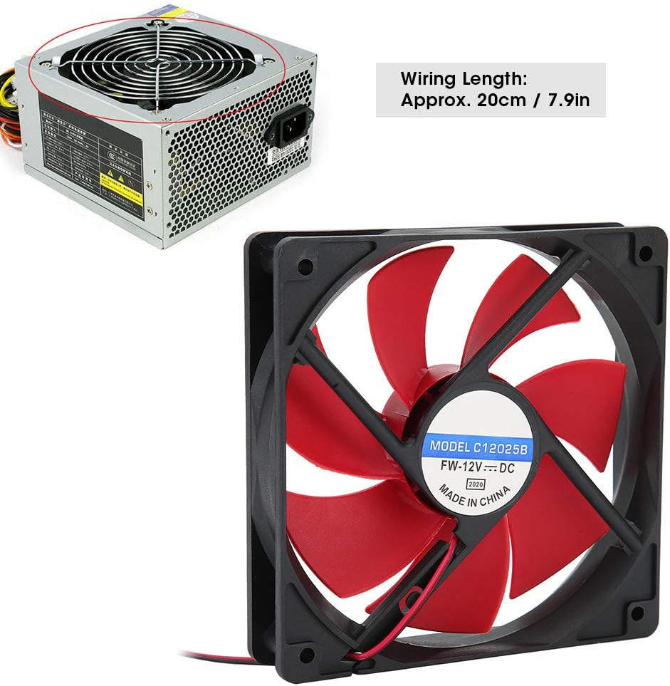 5Pcs 12Cm Waterproof Power Cooling Fan, Low Noise Power Supply Cooler, PC Chassis Fan Heat Sink for Computer, 12V image number 4