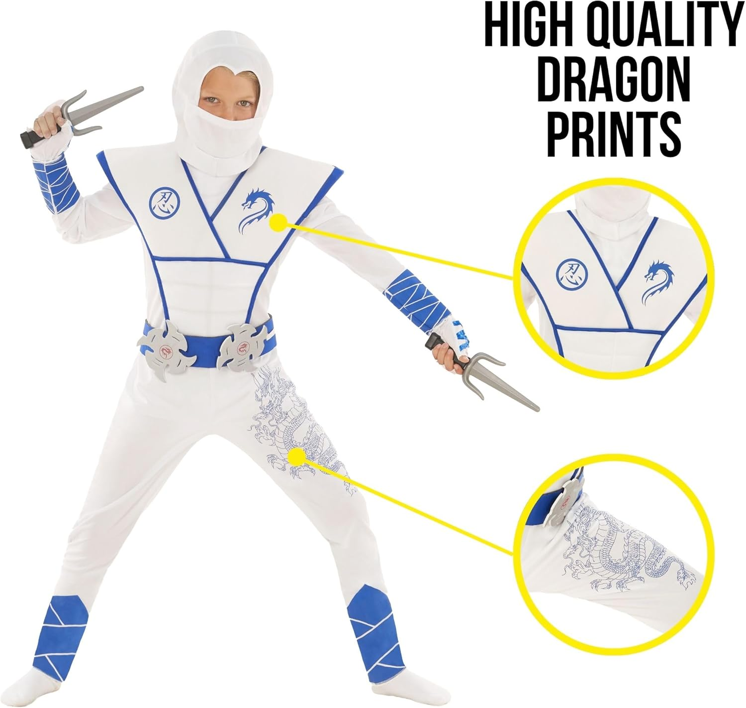 Morph White Ninja Costume for Boys Halloween Costumes for Boys Ninja Kids Costumes Ninja Outfit Kids image number 4