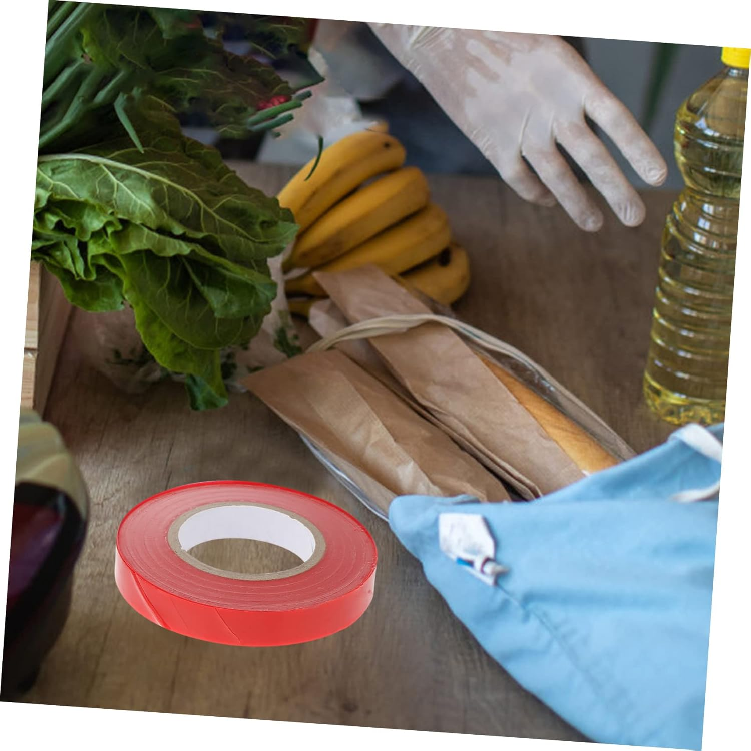 Gogogmee Garden Plant Ties PVC Tape Set with Staples for Vegetable and Flower Support, 21Pcs Kit with 10 Red and 10 Blue Branch Straps, Reusable Plant Tying Solution for Outdoor Gardening image number 6