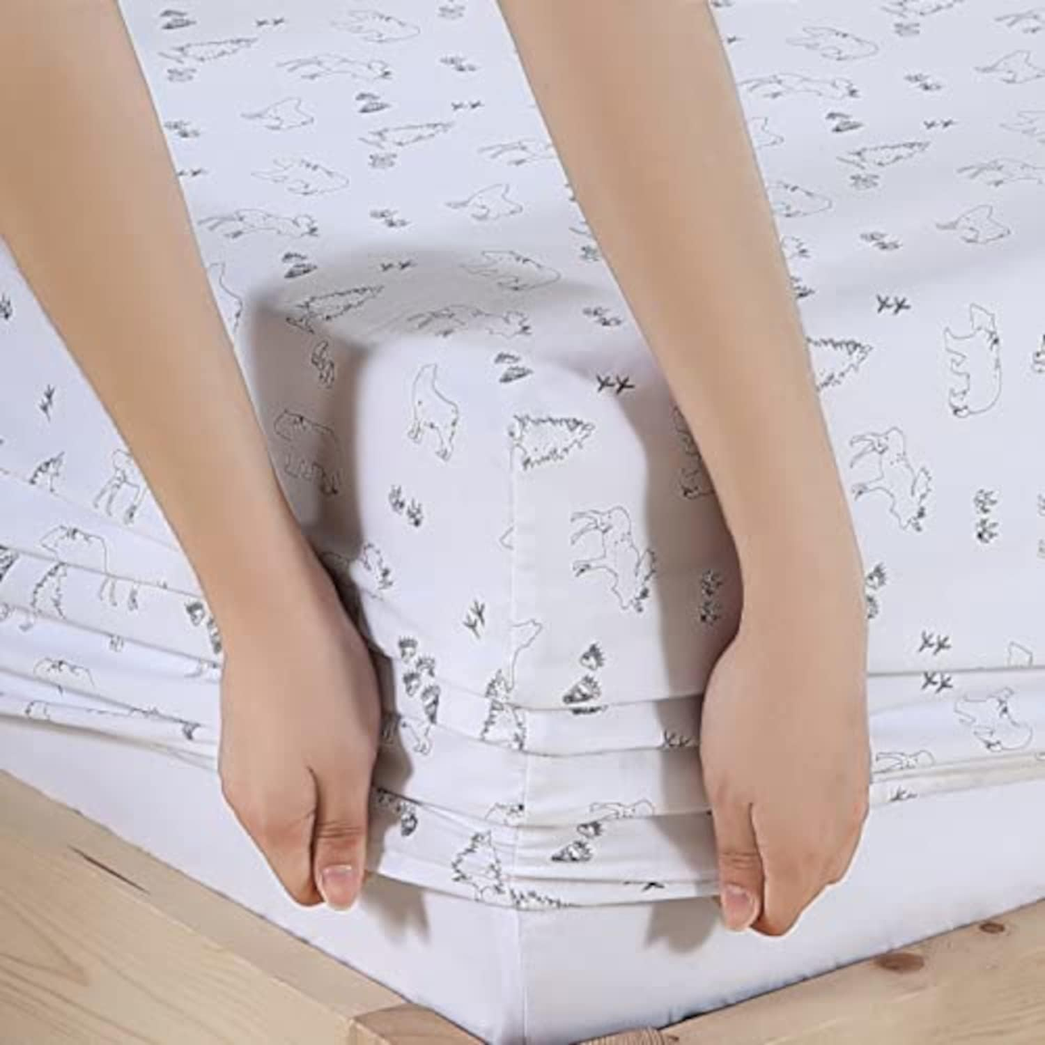 Eddie Bauer - Twin XL Sheets, Cotton Percale Bedding Set, Crisp & Cool Home Decor (Animal Tracks, Twin XL) image number 3